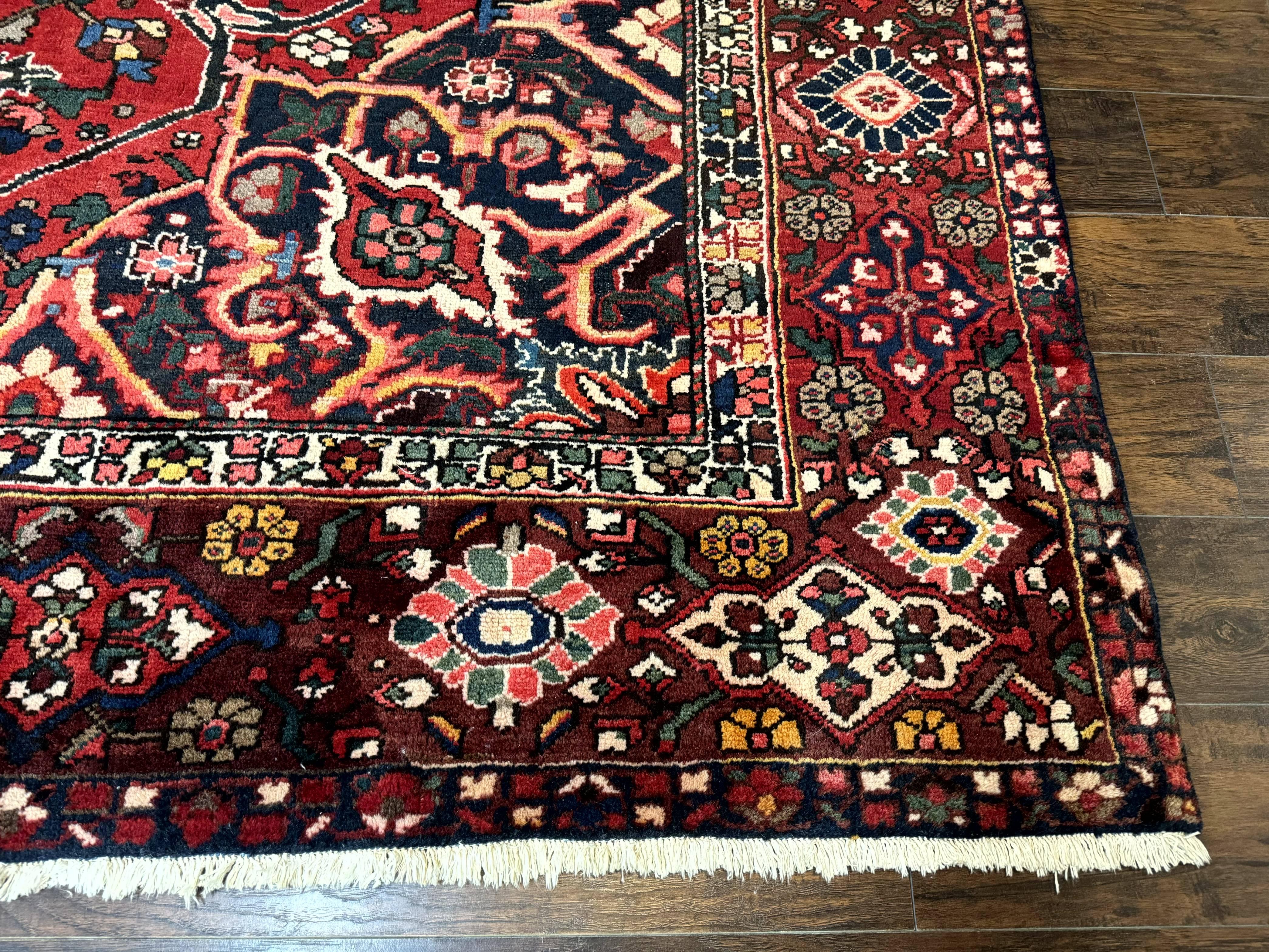 Rare Persian Bakhtiari Rug 10x13, Red, Semi Antique, Large Persian Carpet, Handmade - Jewel Rugs