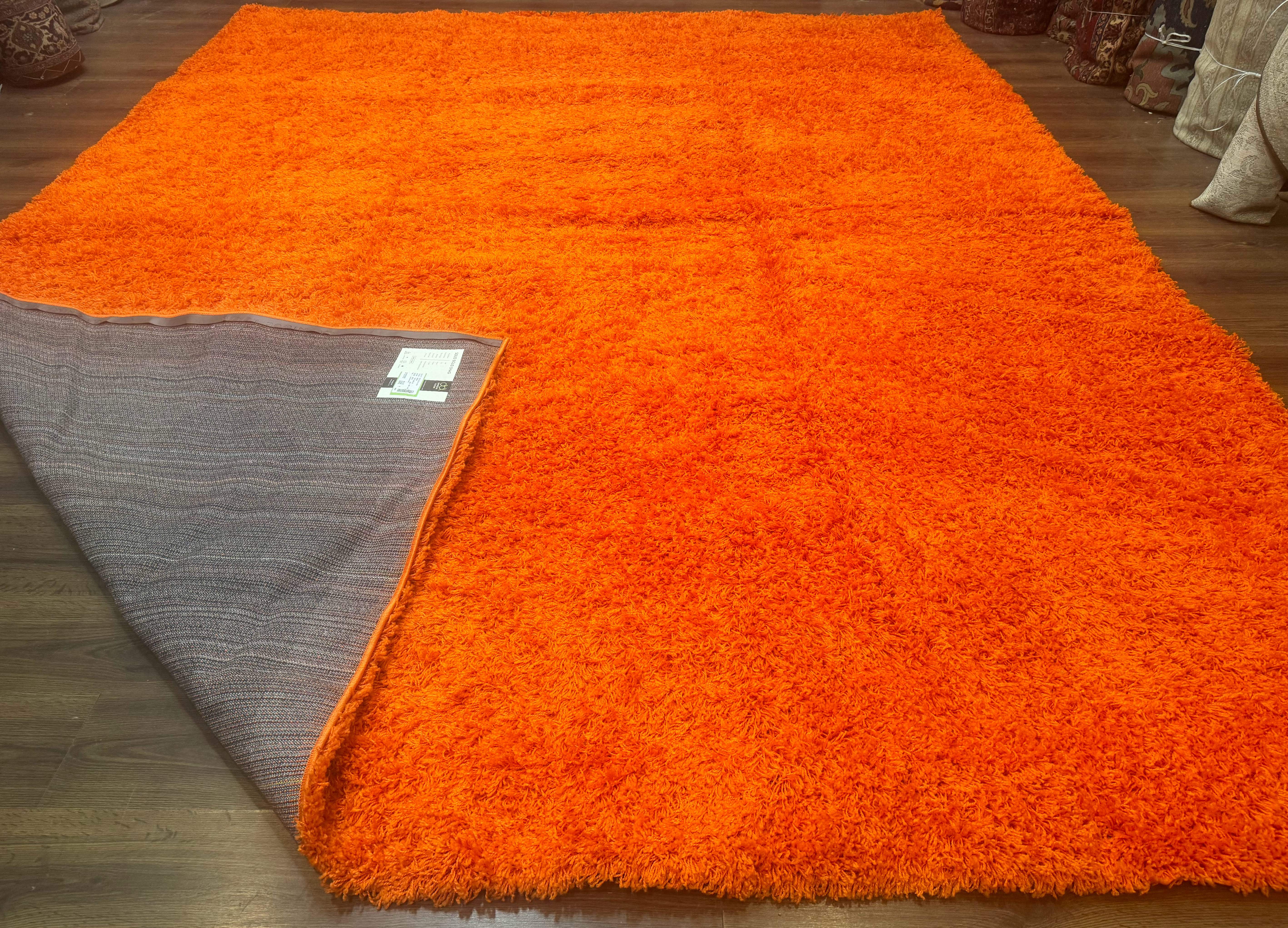 Large Orange Shag Rug 10x13 ft - Jewel Rugs