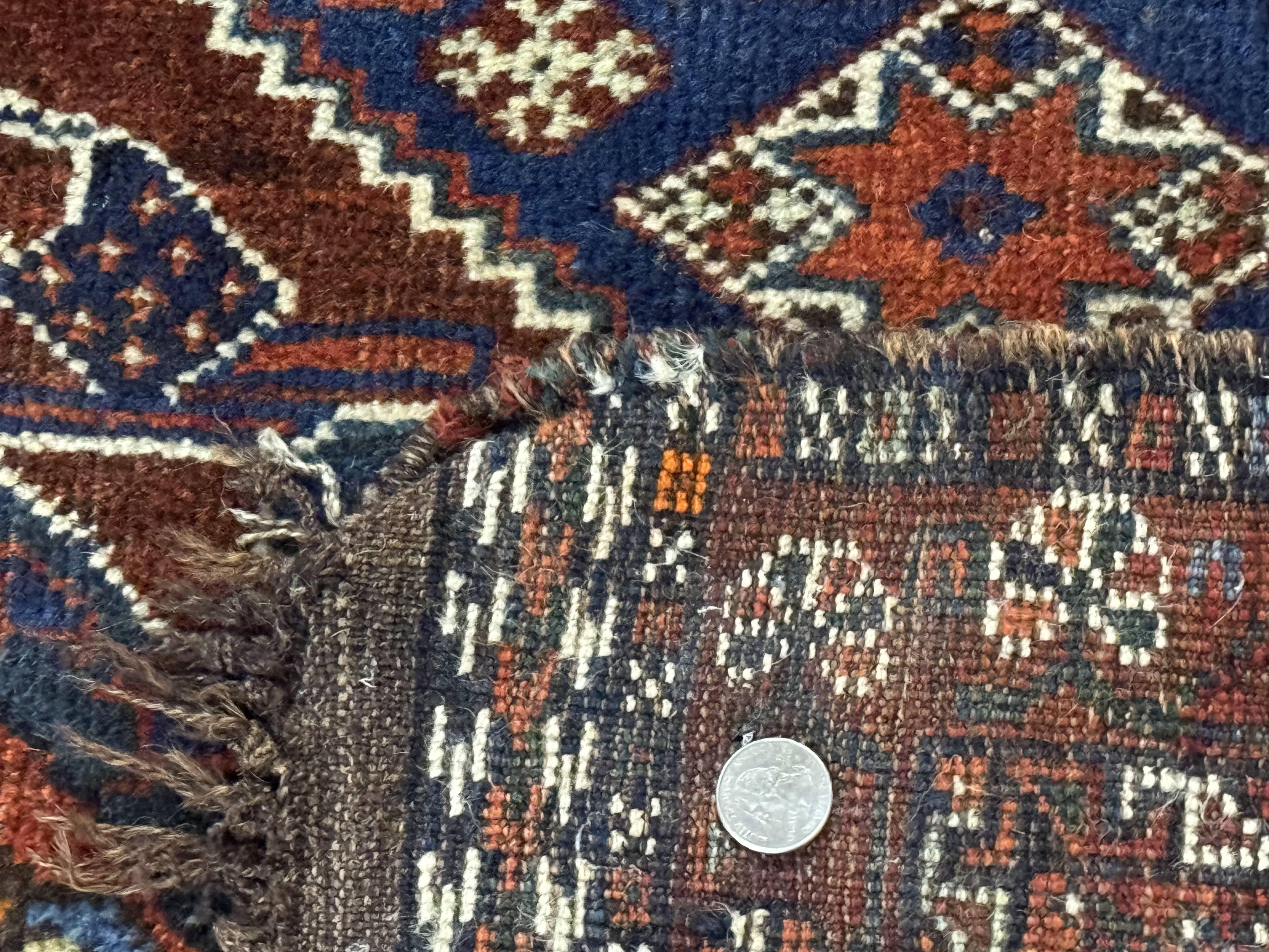 Persian Tribal Rug 7x10, Panel Design, Wool on Wool, Dark Blue, Antique Persian Carpet, Persian Shiraz Rug - Jewel Rugs