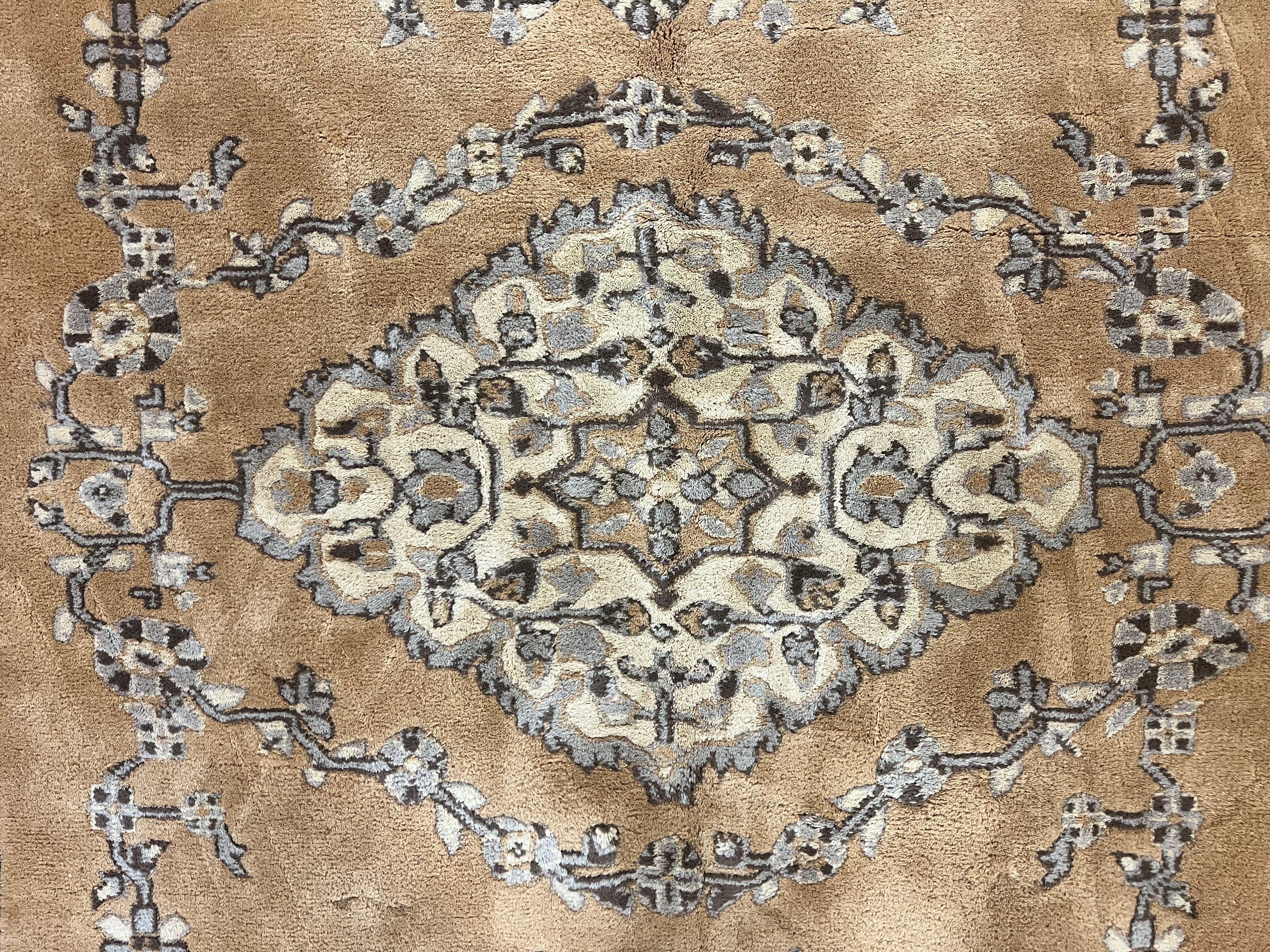 Indian Oushak Rug 8x10, Wool Hand Knotted Vintage Carpet - Jewel Rugs