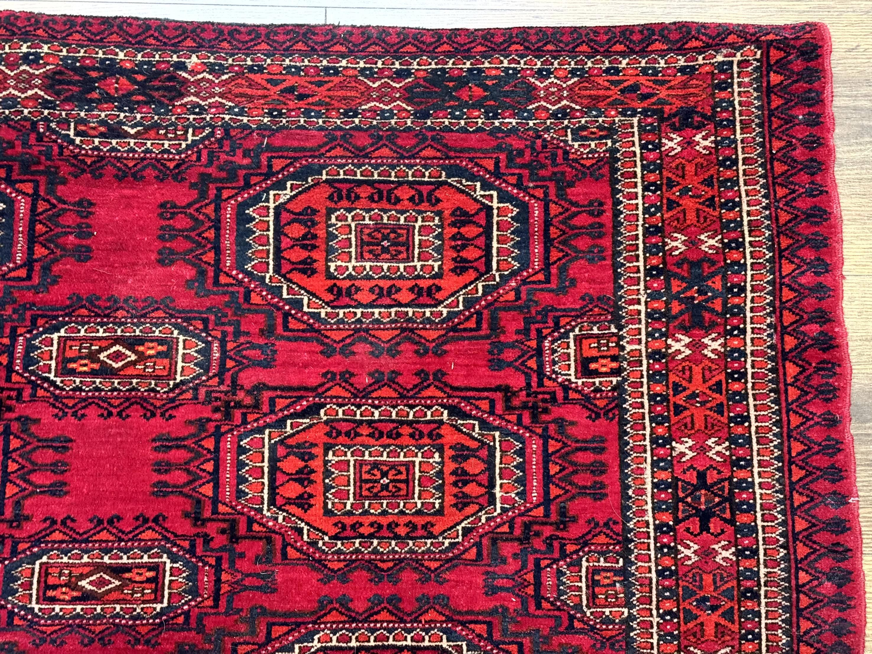 Antique Turkoman Salor Rug, Turkoman Textile, Fine 400 KPSI, Red, Persian Tribal Rug - Jewel Rugs
