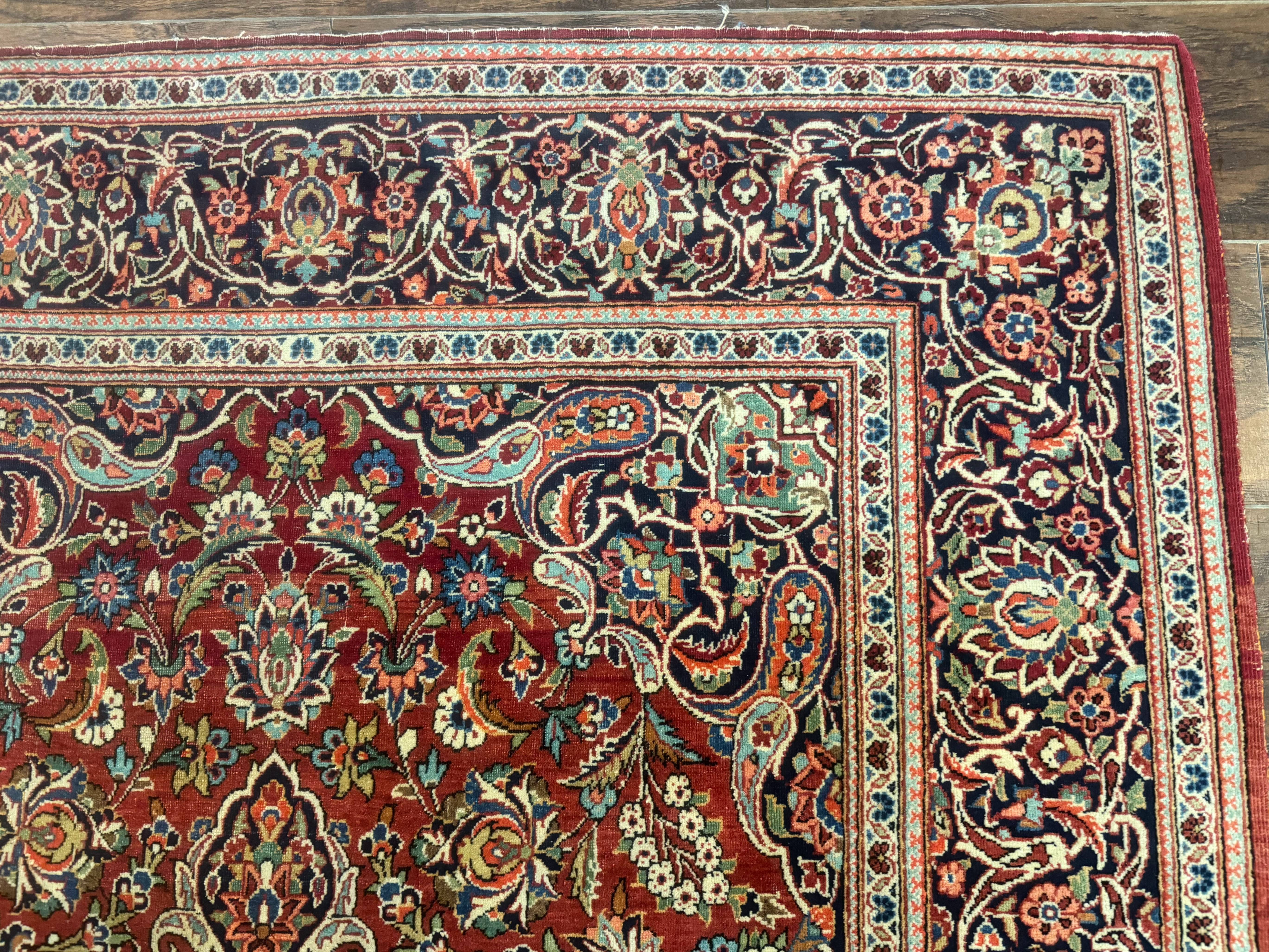 Persian Kashan Rug 4x7, Red, Floral Medallion, Vintage, Wool - Jewel Rugs