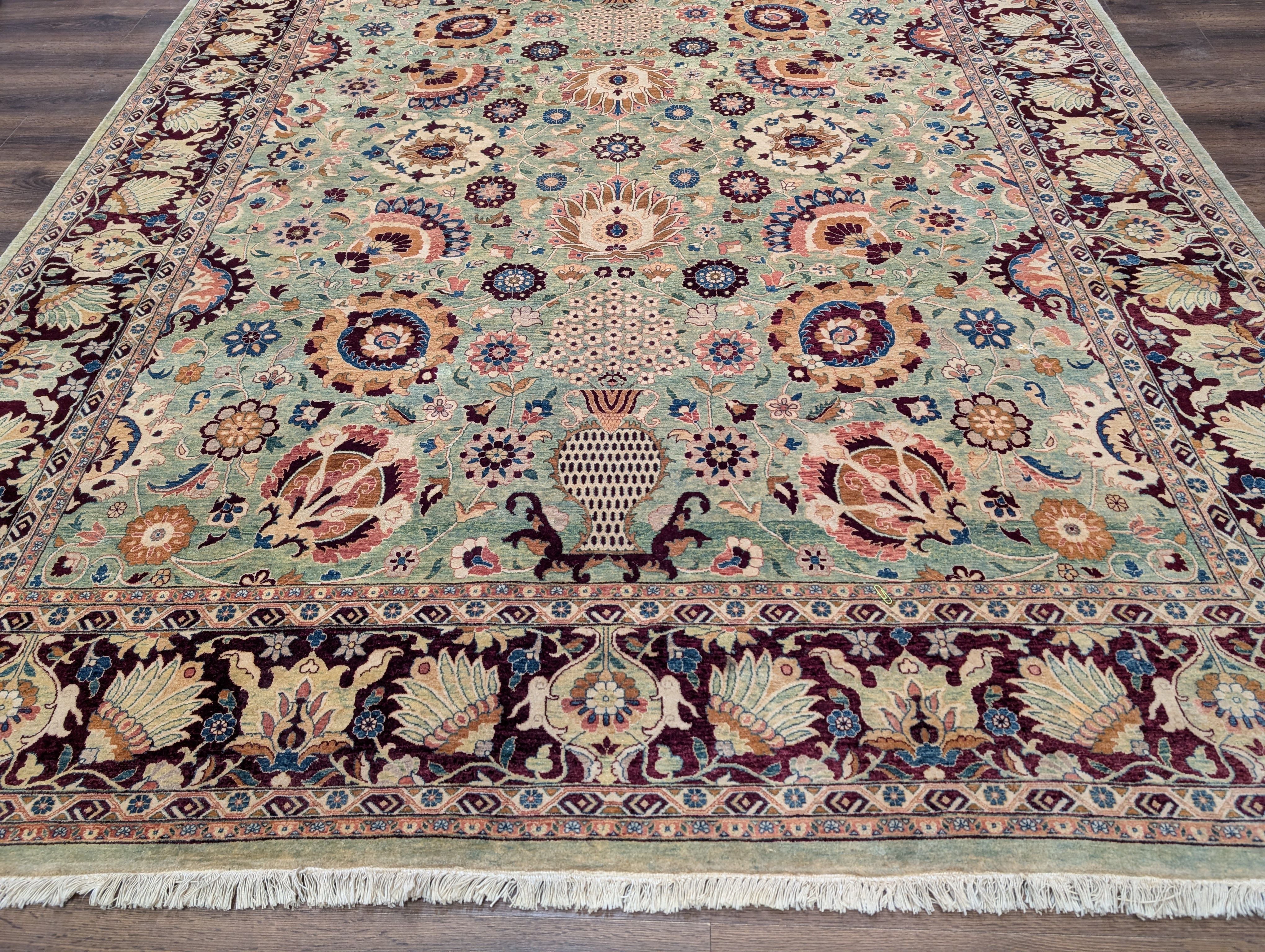 Pak Persian Rug 8x10 – Light Green Hand-Knotted Wool Oriental Carpet - Jewel Rugs