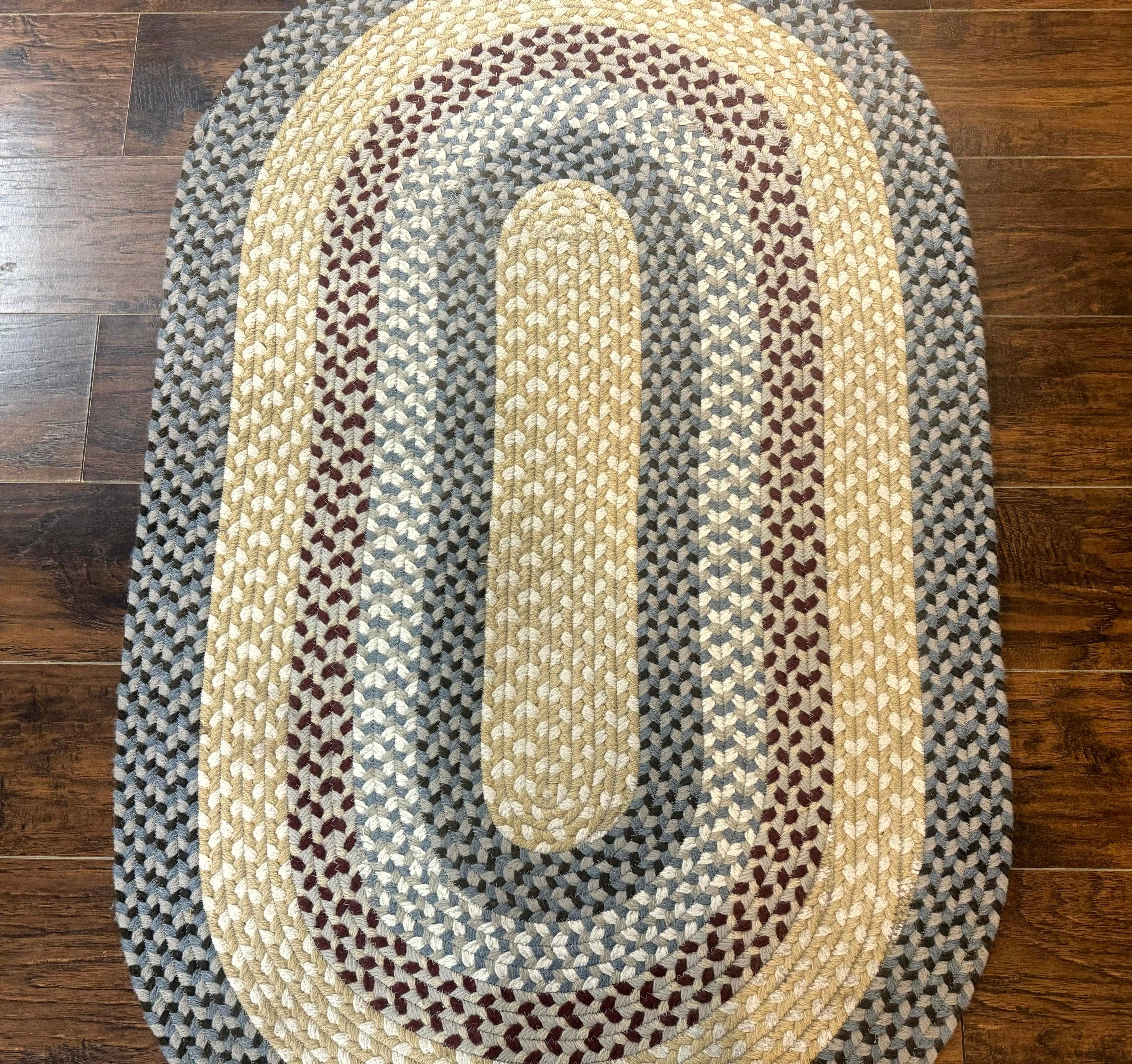 American Braided Oval Rug 3x5, Multicolor, Vintage - Jewel Rugs