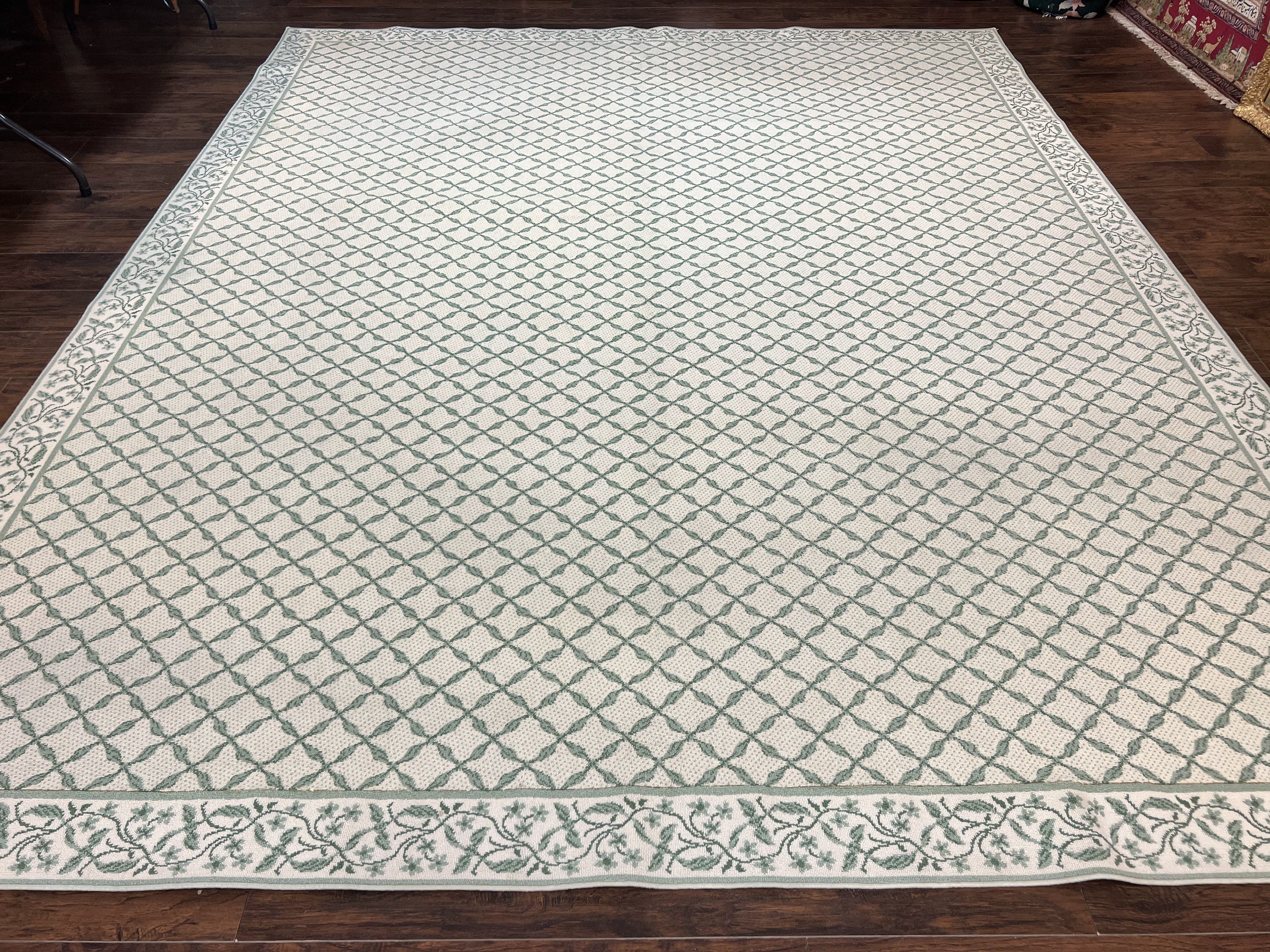Vintage Stark Carpet 10x12, Beige & Green, European Elegant Design, Custom Made Stark Rug, Large - Jewel Rugs