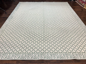 Vintage Stark Carpet 10x12, Beige & Green, European Elegant Design, Custom Made Stark Rug, Large