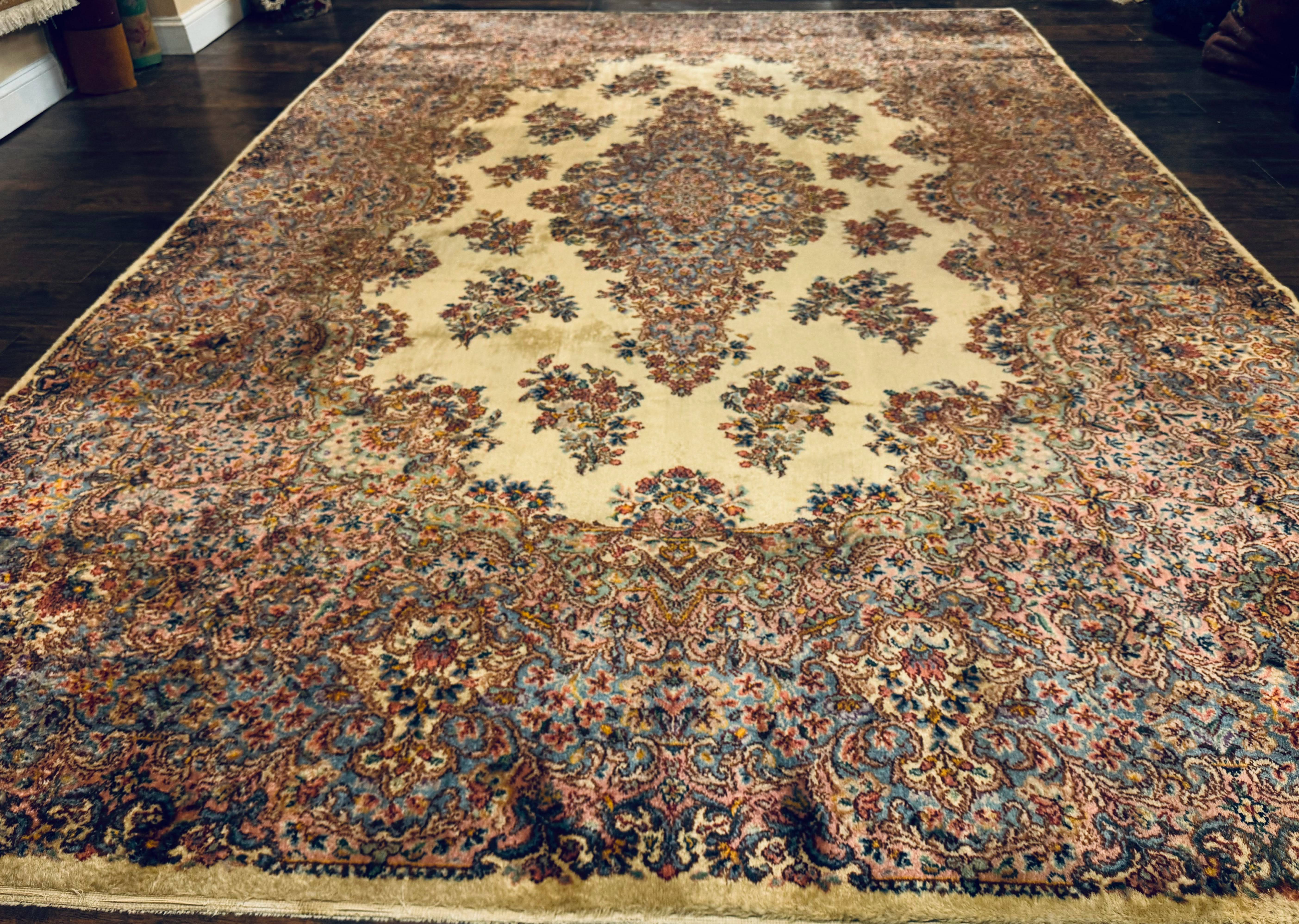 Karastan Kirman Rug #781, Antique Karastan Oriental Carpet 8.8 x 12, Wool Area Rug, Original Collection 700 Series, Rare Discontinued - Jewel Rugs