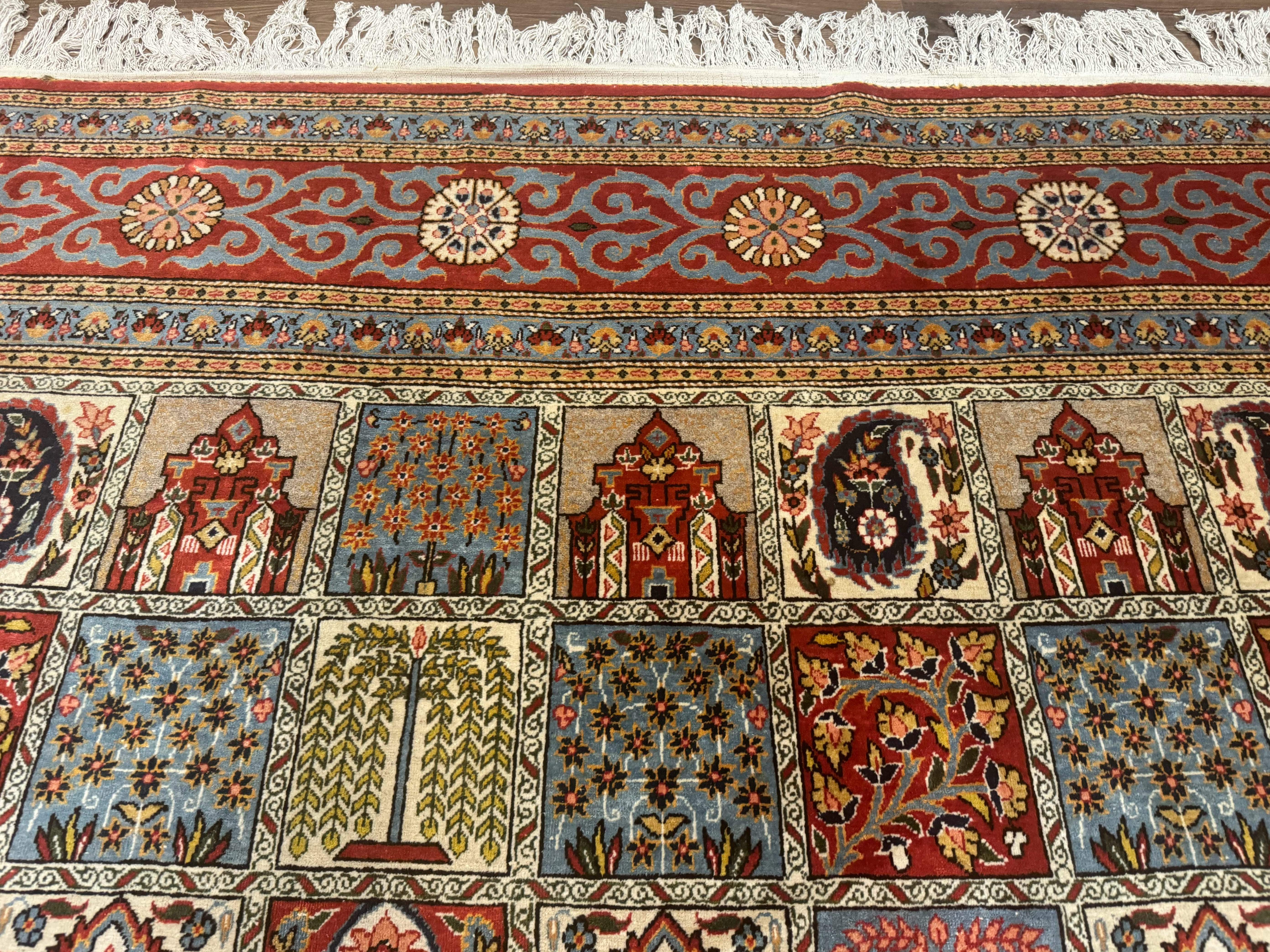 Persian Qum Rug 10x14 – Multicolor Panel, Finely Hand Knotted - Jewel Rugs