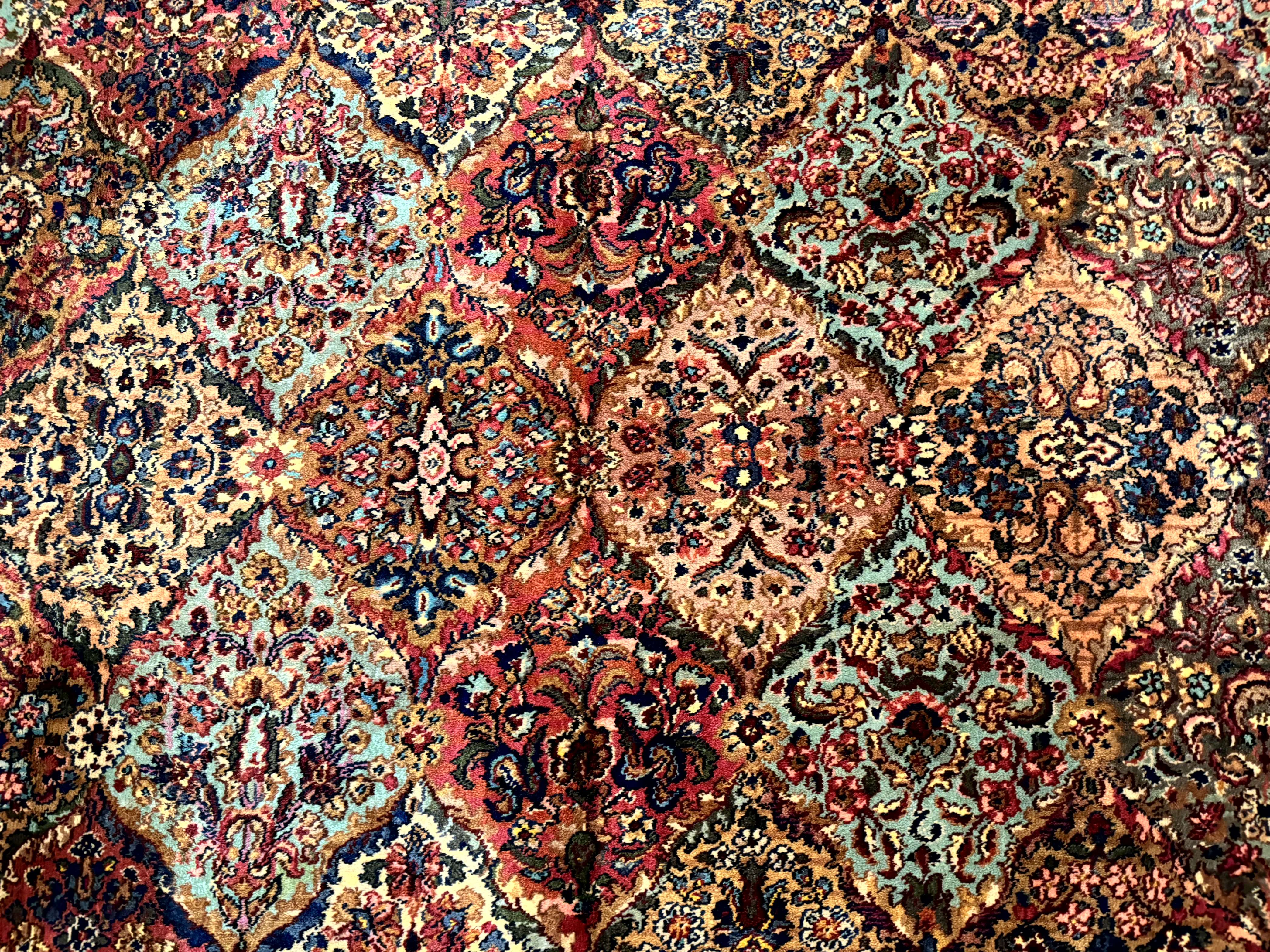 12x16 Karastan Multicolor Panel Kirman Rug #717, Rare Palace Size Wool Original 700 Series - Jewel Rugs