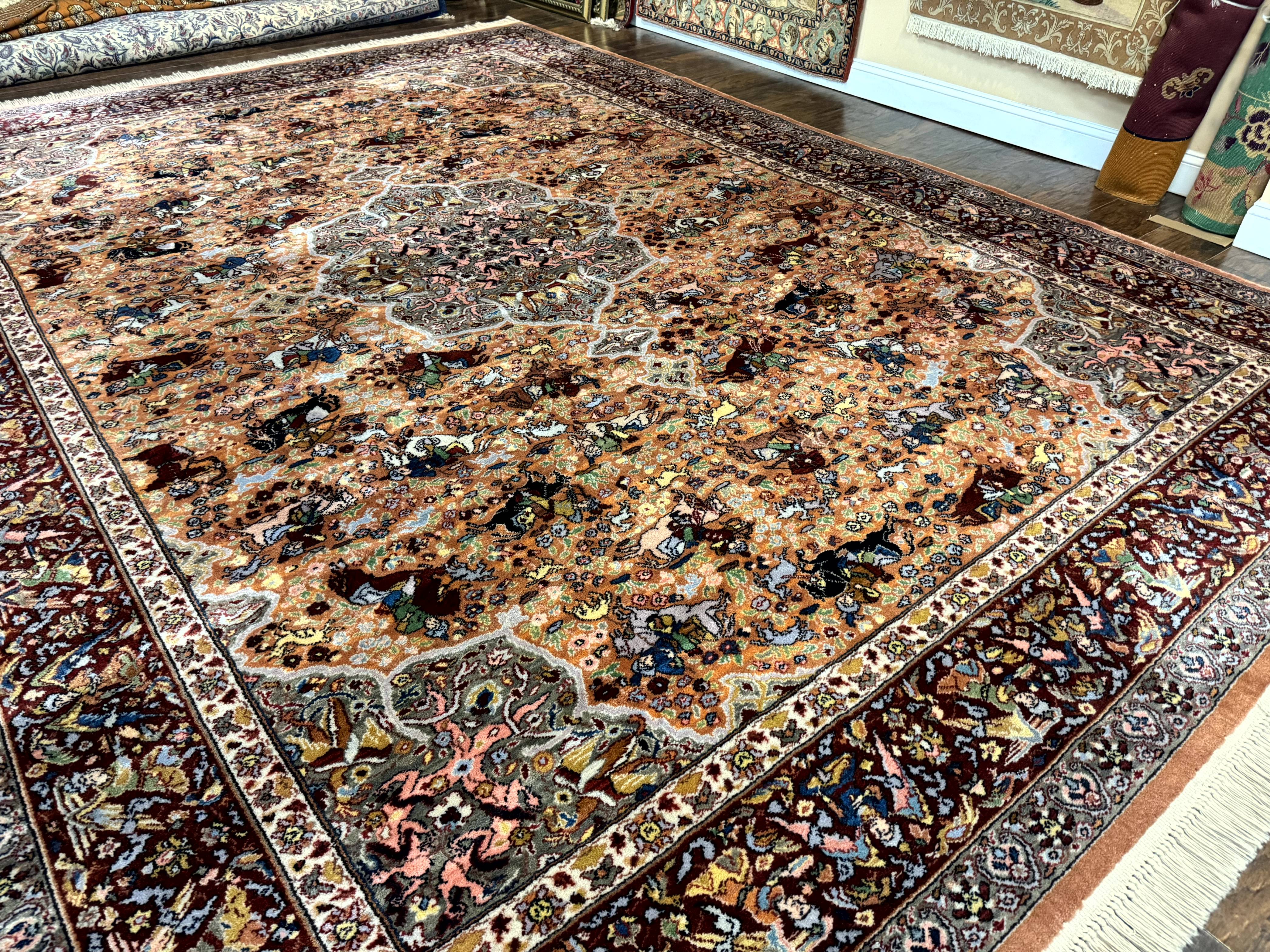 Karastan Rug 10x14 - Persian Hunting #723 - Wool Pile, Vintage - Jewel Rugs