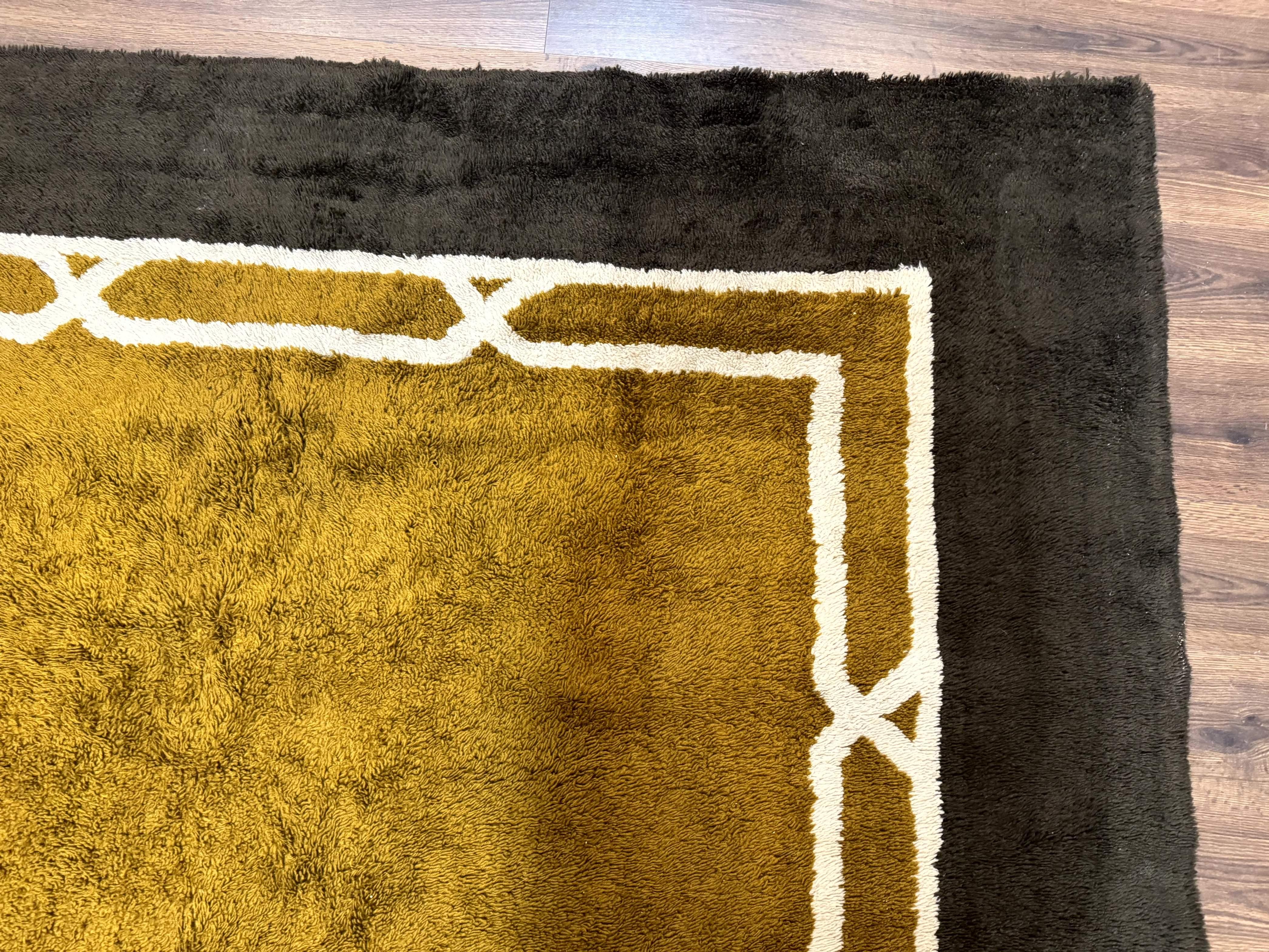 Mid Century Shag Rug 8x11, Large Vintage Shag Rug, Open Field, European Shag Rug - Jewel Rugs