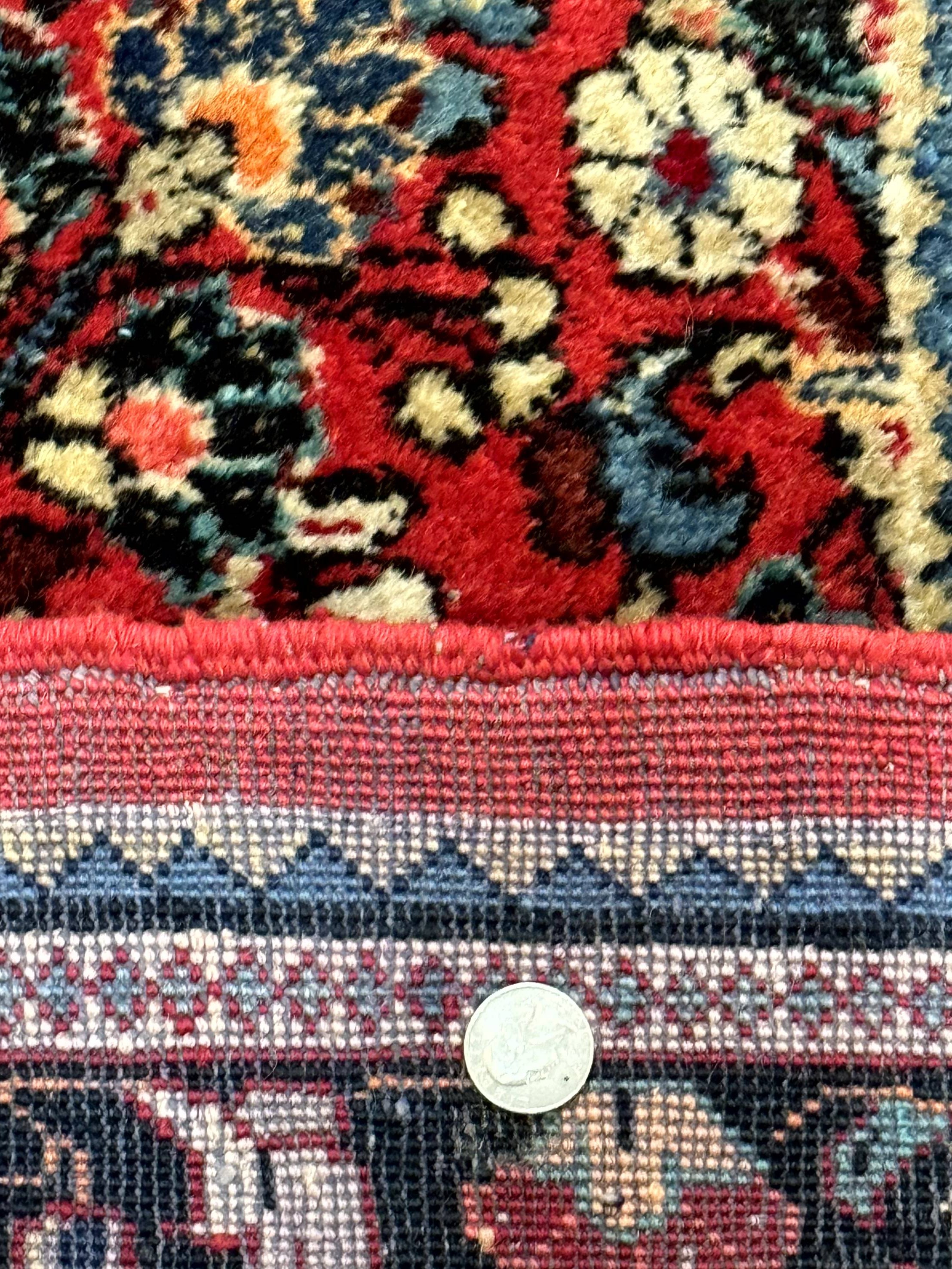 Long Persian Sarouk Runner Rug 2.9 x 21, Rare Size for Long Hallway, Wool, Vintage, Floral, Red - Jewel Rugs