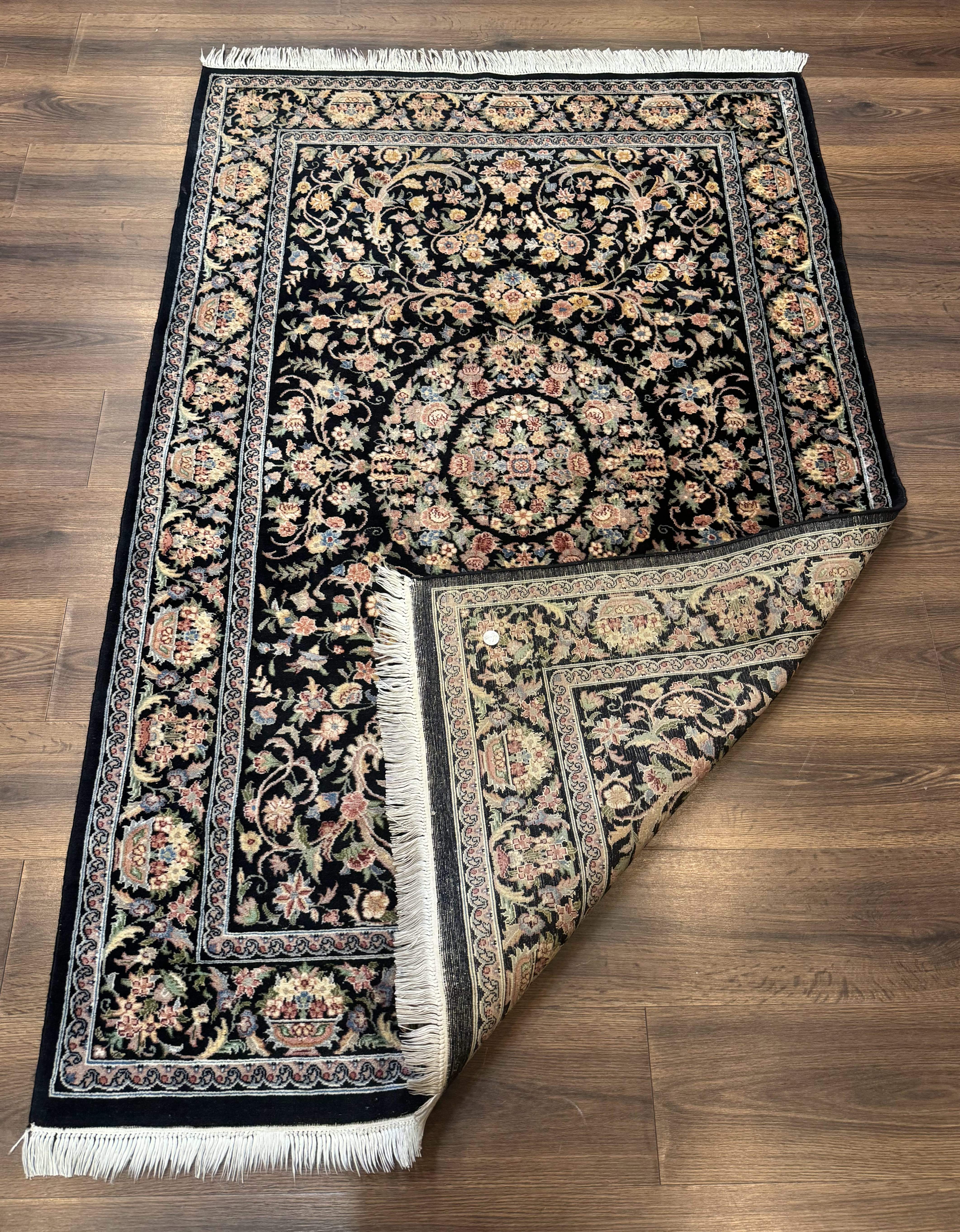 Sino Persian Rug 4x6, Very Fine 260 KPSI, Floral Medallion, Hand Knotted Wool Carpet - Jewel Rugs