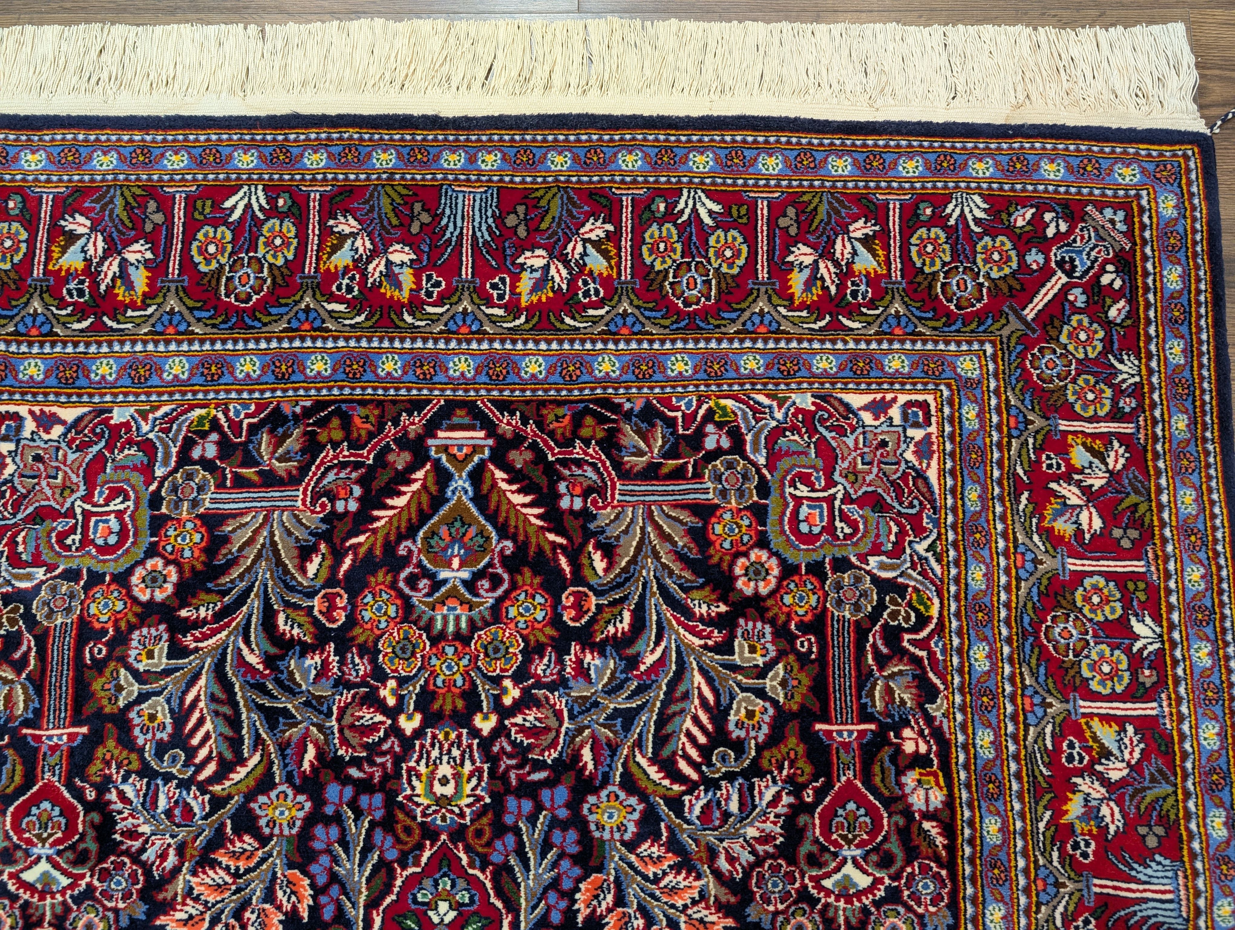 Persian Kashan Rug 5x7, Midnight Blue, Kork Wool, Fine 210 KPSI - Jewel Rugs