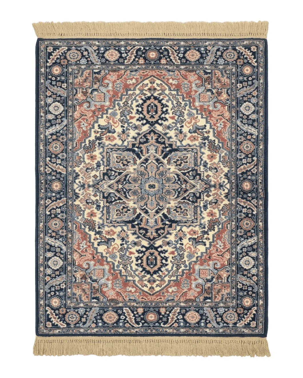 4x6 Karastan Rug Blue Heriz Rug #748, Vintage Wool Karastan Carpet USA 4.3x6 - 2411L067