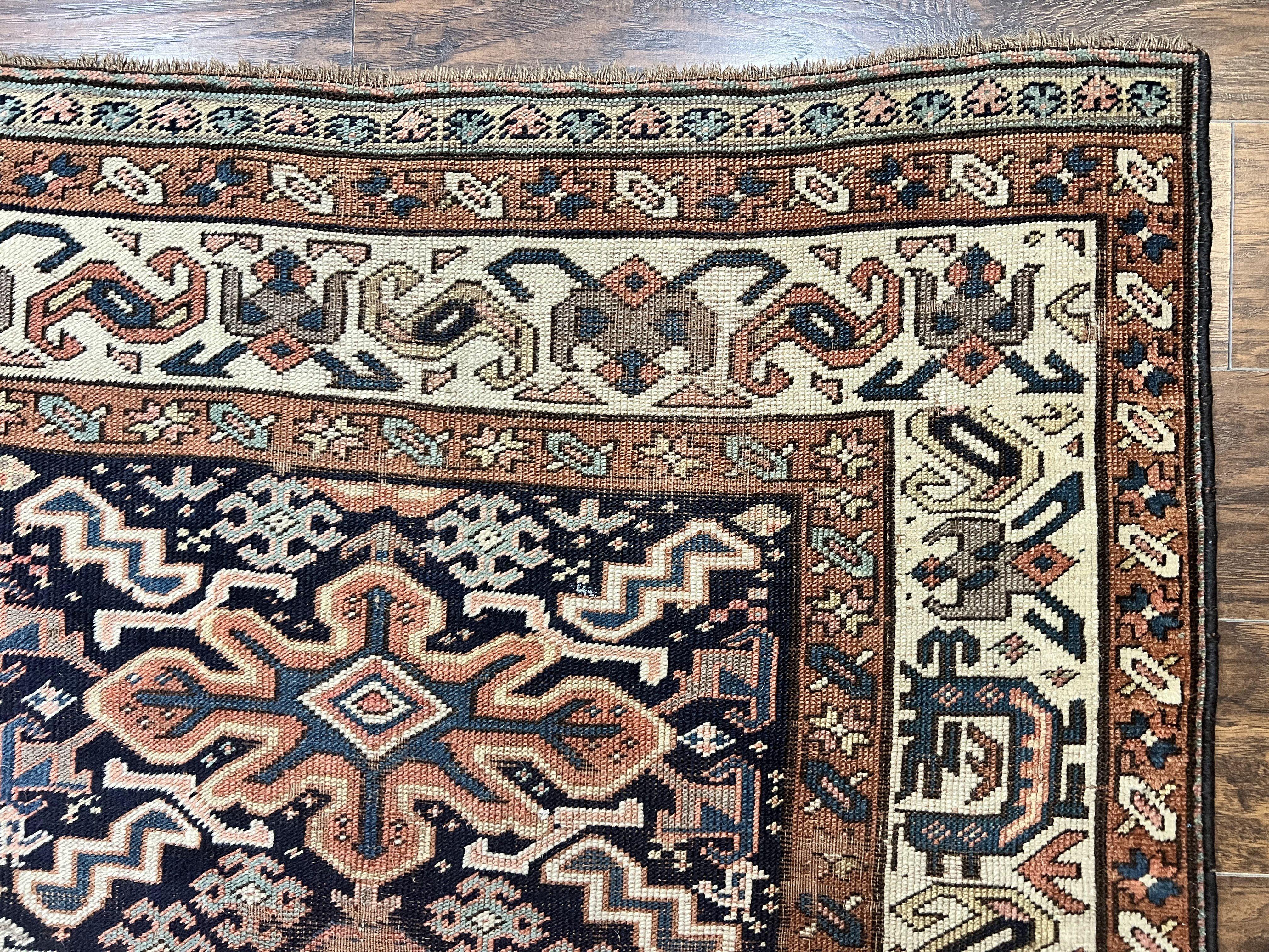 Antique Persian Tribal Runner Rug 4.6 x 9.8, Kurdish Runner, Rug for Hallway or Kitchen, 1920s Carpet, Wool Handmade Rug - Jewel Rugs