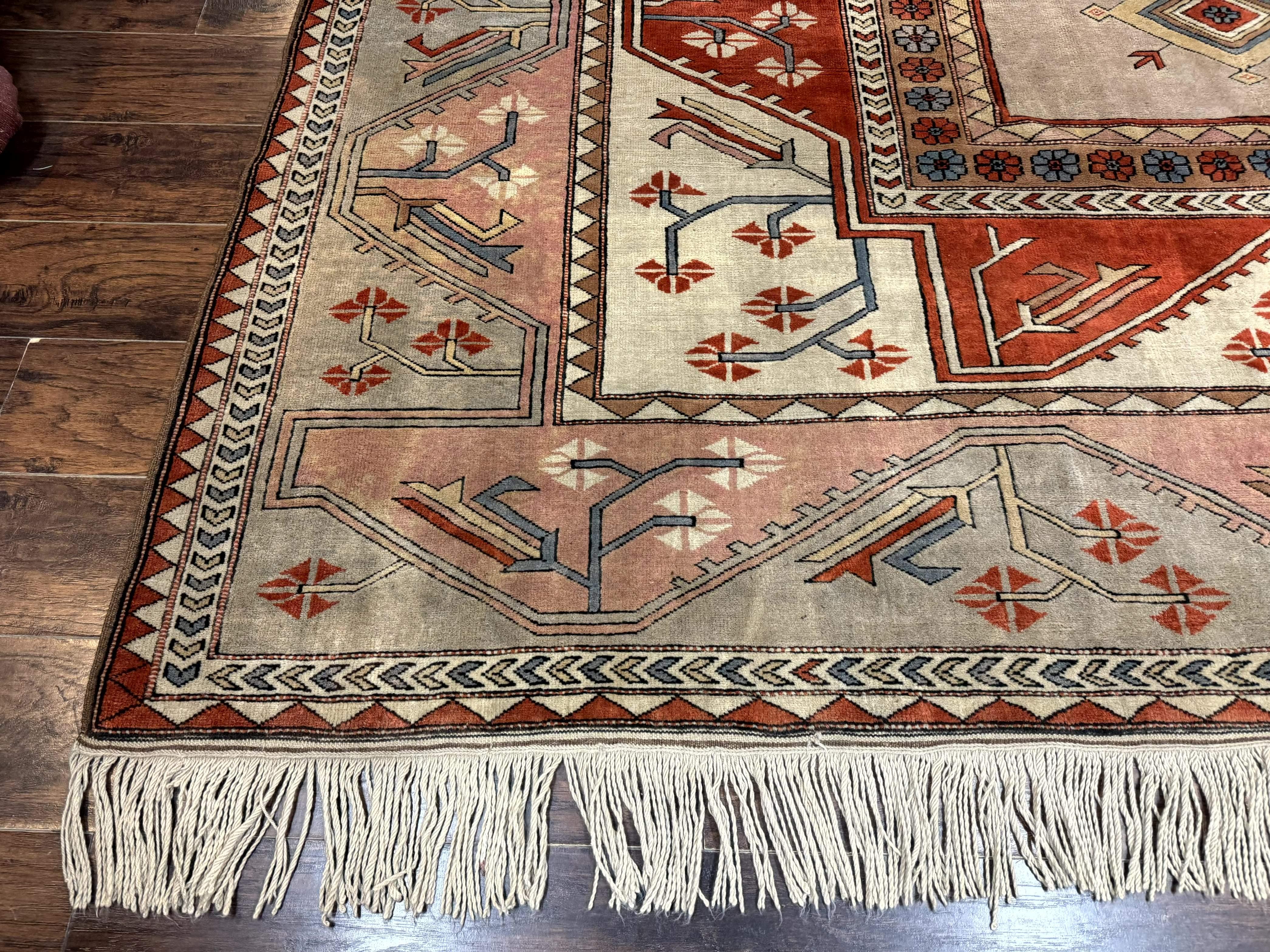 Large Turkish Milas Rug 10x13, Gray, Vintage, Wool on Wool - Jewel Rugs