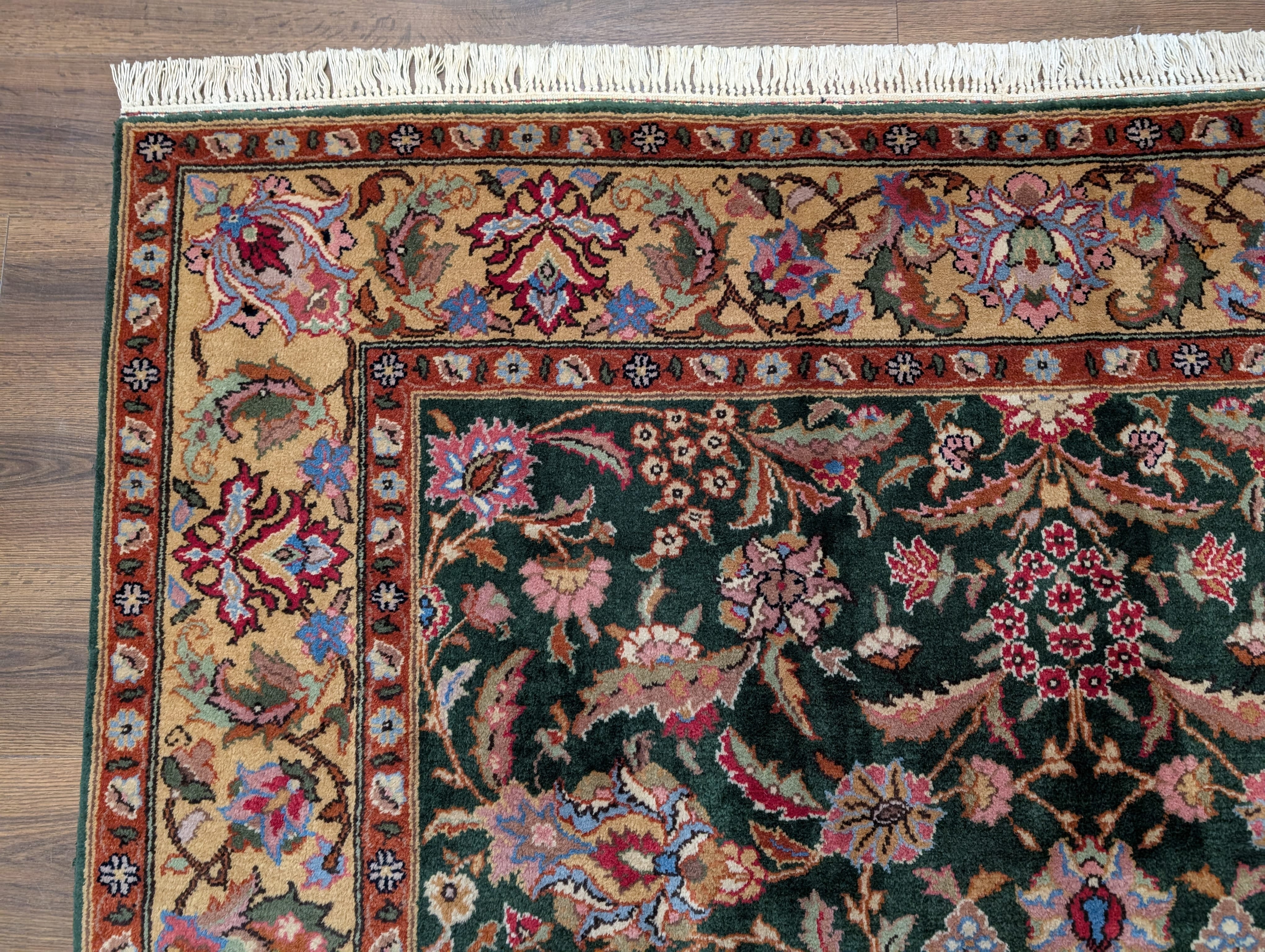 Romanian Rug 7x10, Signed By Master Weaver, Forest Green, Oriental Carpet - Jewel Rugs