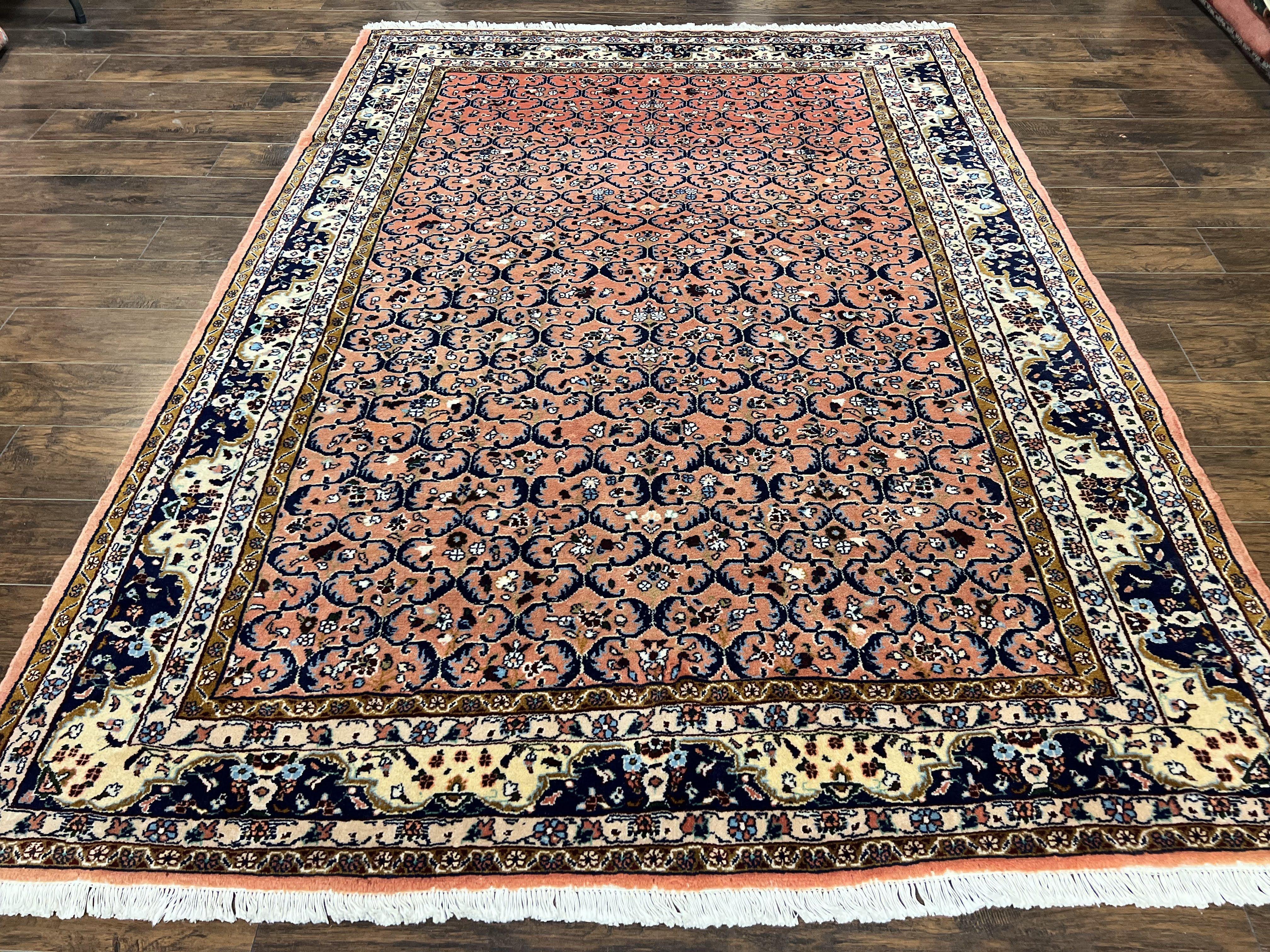 Persian Lilihan Rug 7x9 - Light Red & Cream, Floral Pattern - Jewel Rugs