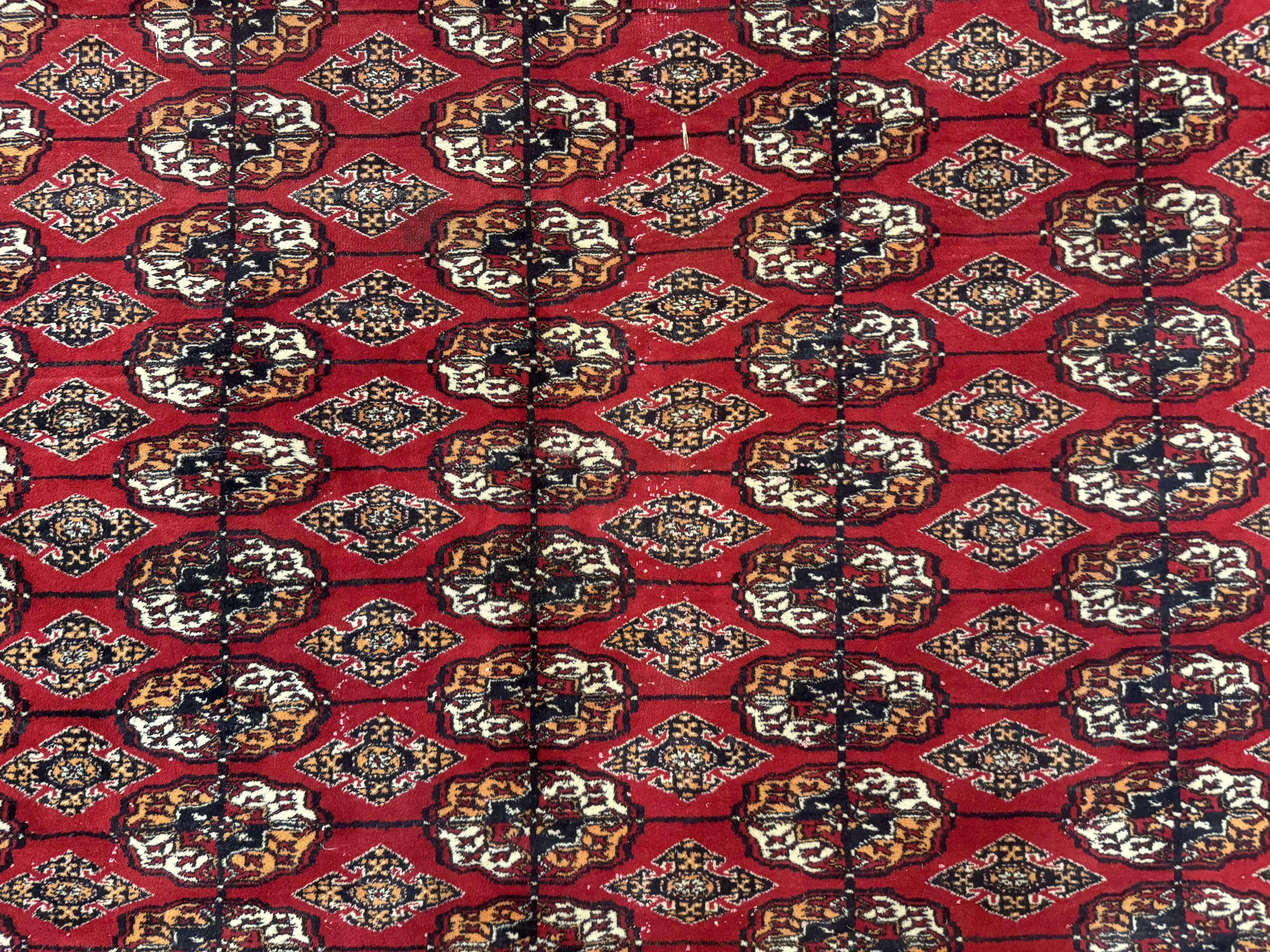 Bokhara Rug 9x12, Red Turkoman Rug, Pakistani Rug, Tribal Carpet, Wool Rug, Red Rug - Jewel Rugs