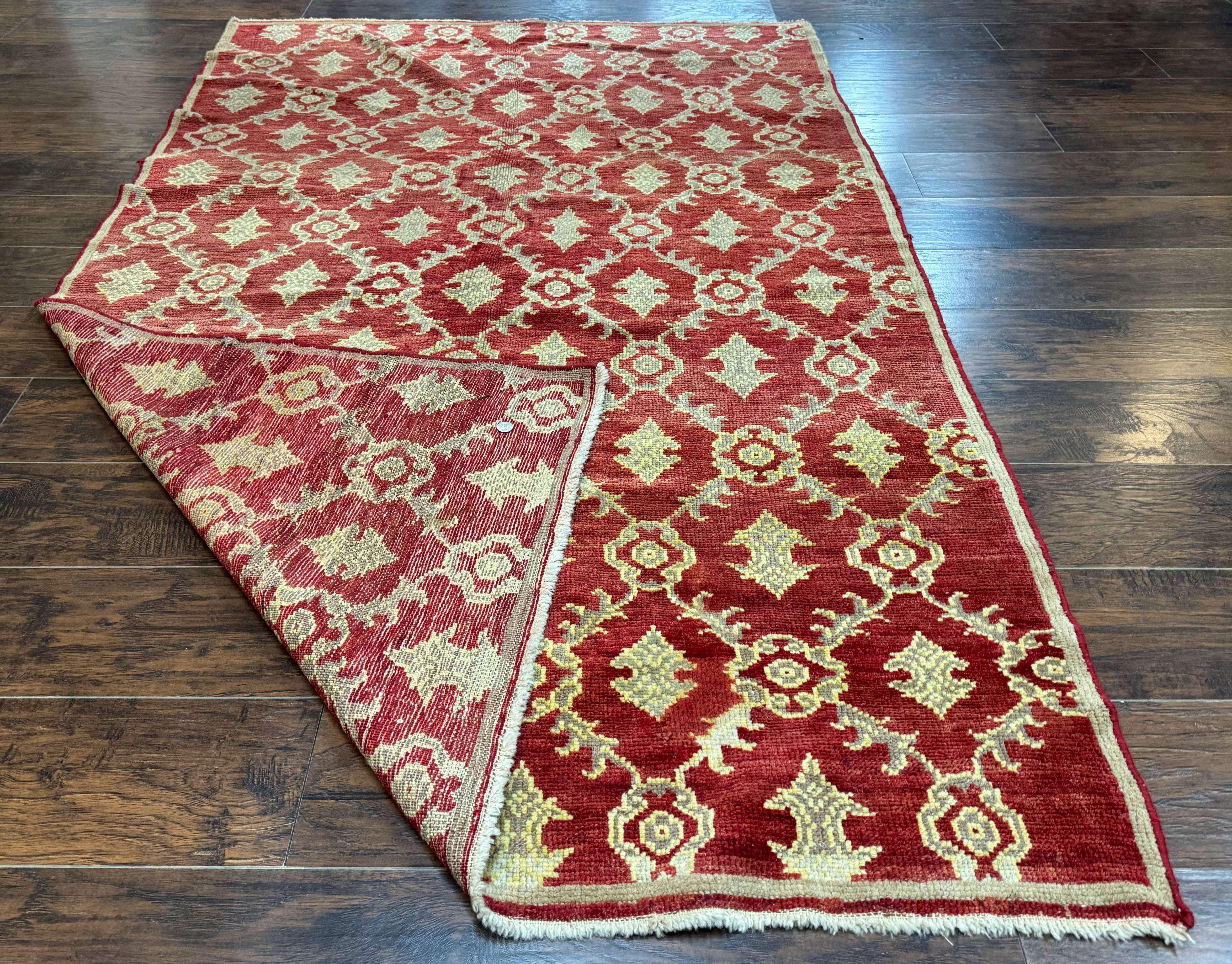 Modern Turkish Oushak Rug 5x8, Brick Red - Jewel Rugs