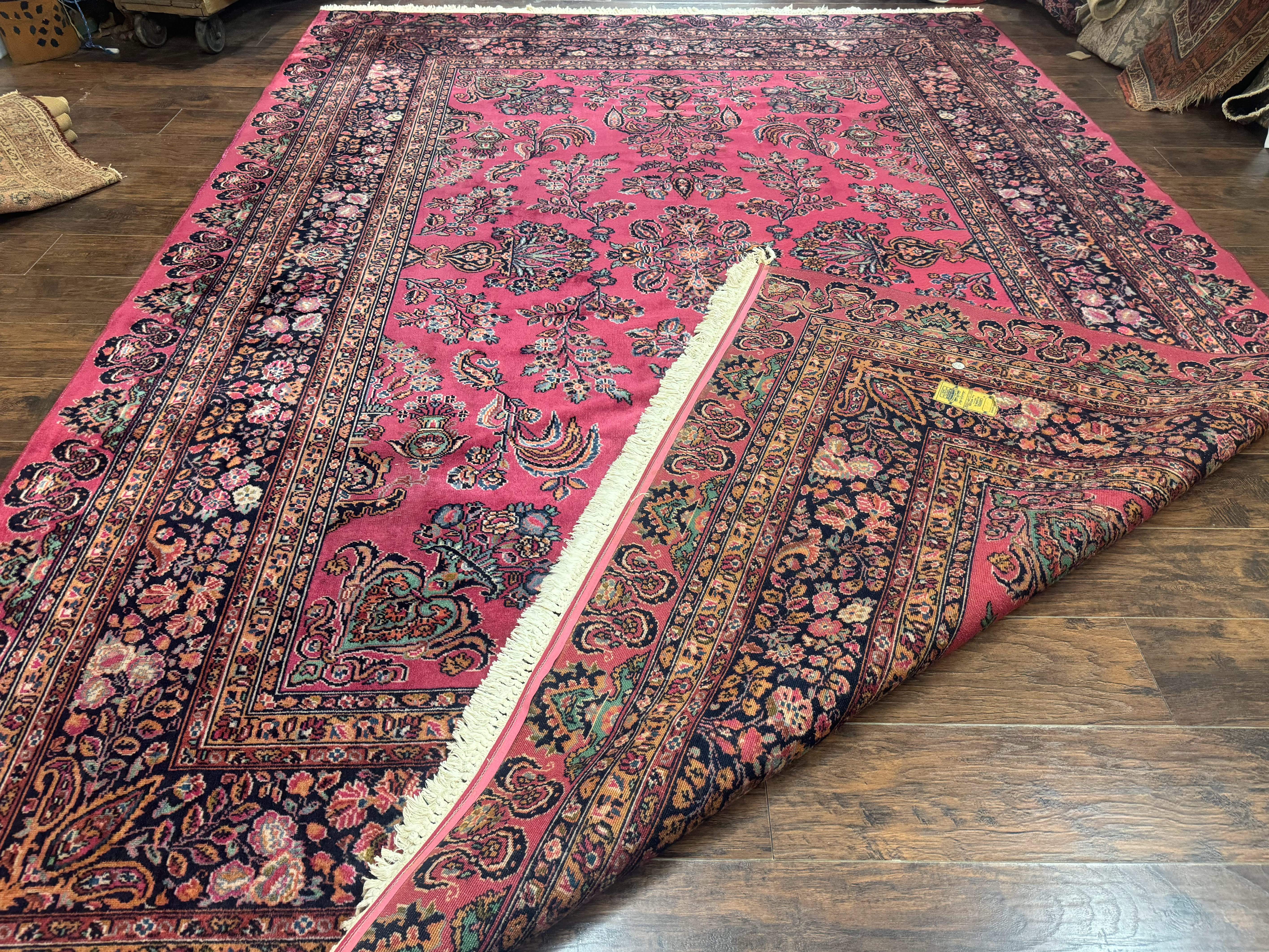 Karastan Rug 8.8 x 12 Antique Sarouk, Wool Pile, Vintage Discontinued - Jewel Rugs