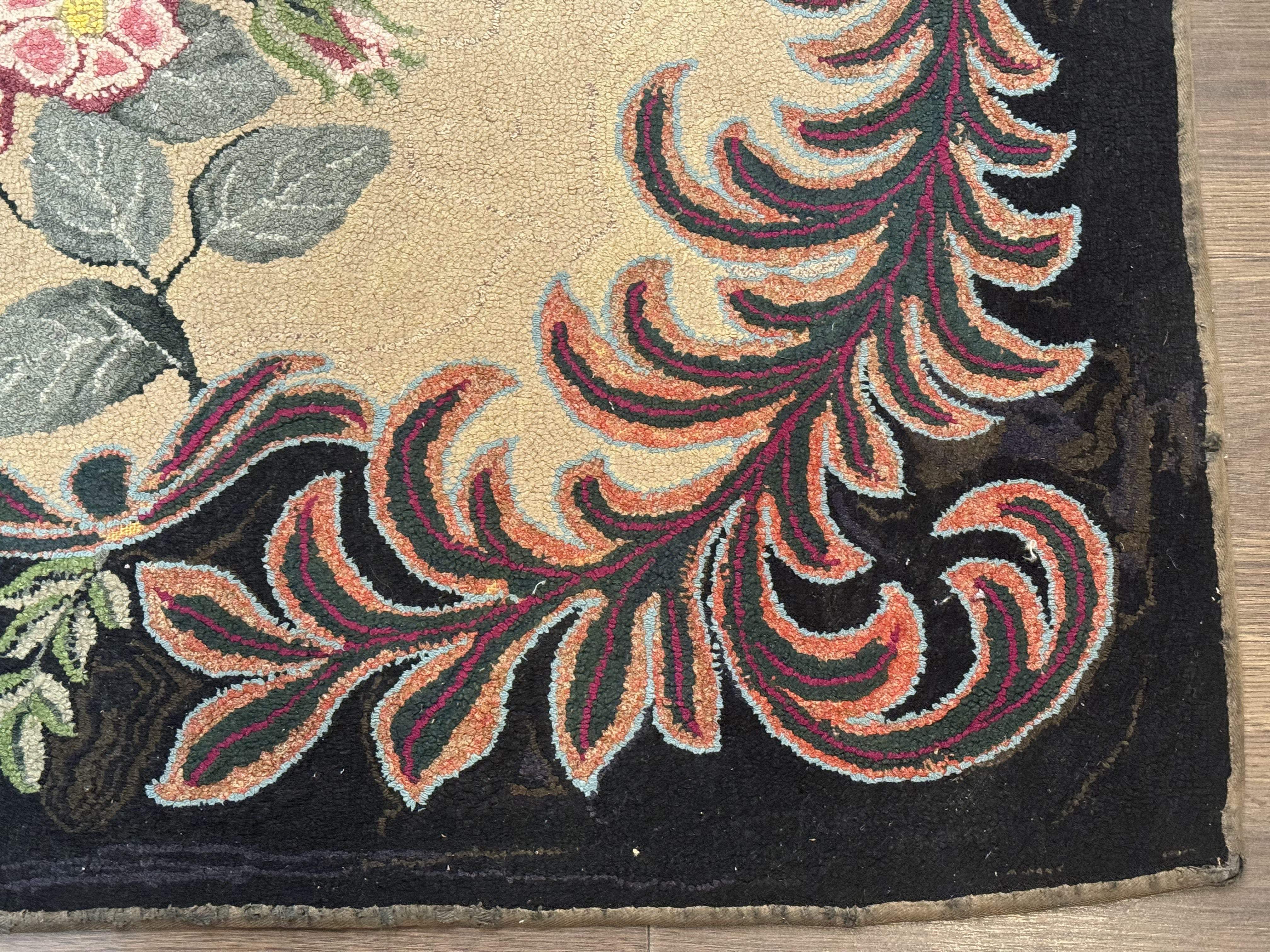 Vintage American Hooked Rug 3x6 - Jewel Rugs