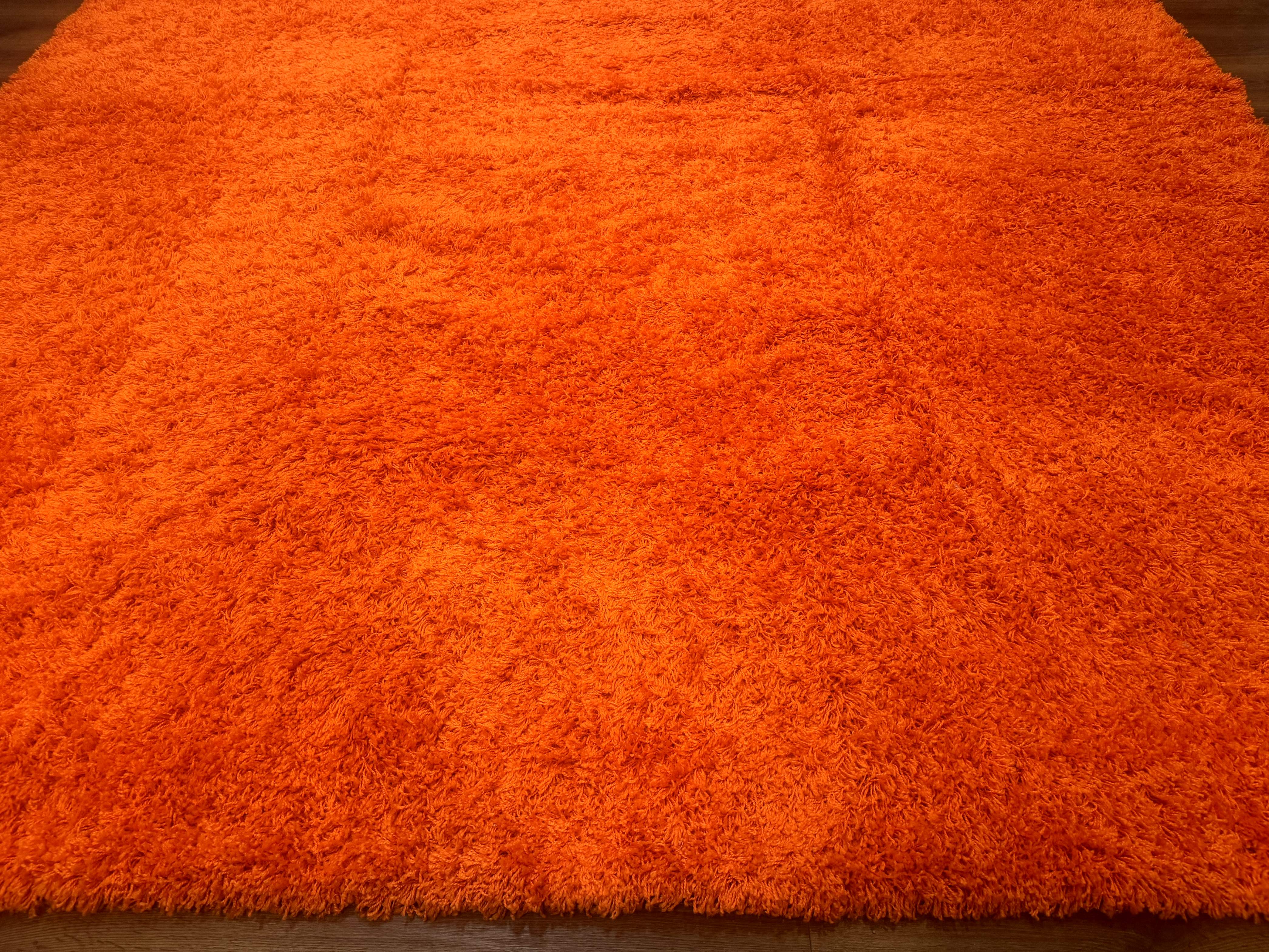 Large Orange Shag Rug 10x13 ft - Jewel Rugs
