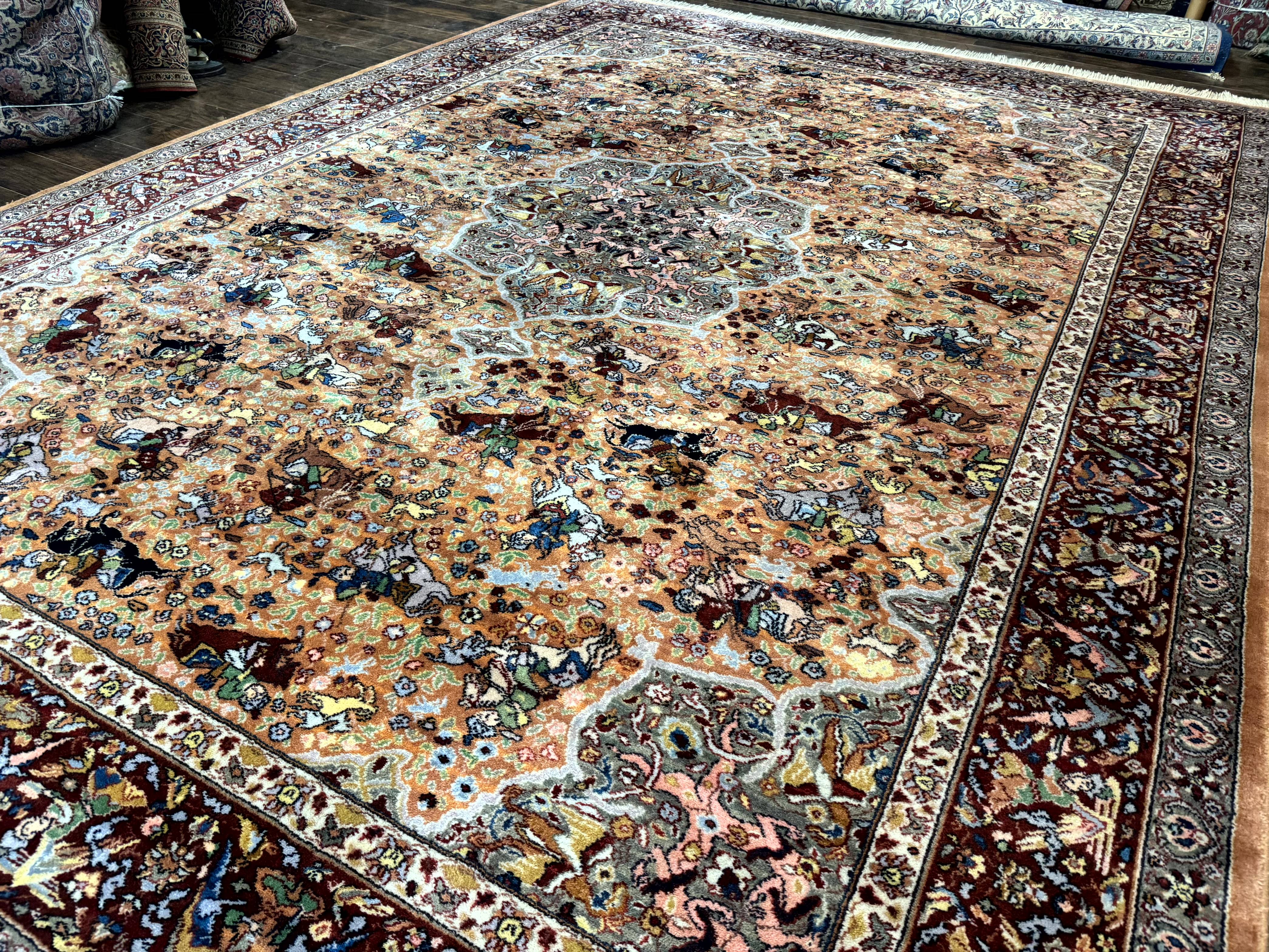 Karastan Rug 10x14 - Persian Hunting #723 - Wool Pile, Vintage - Jewel Rugs