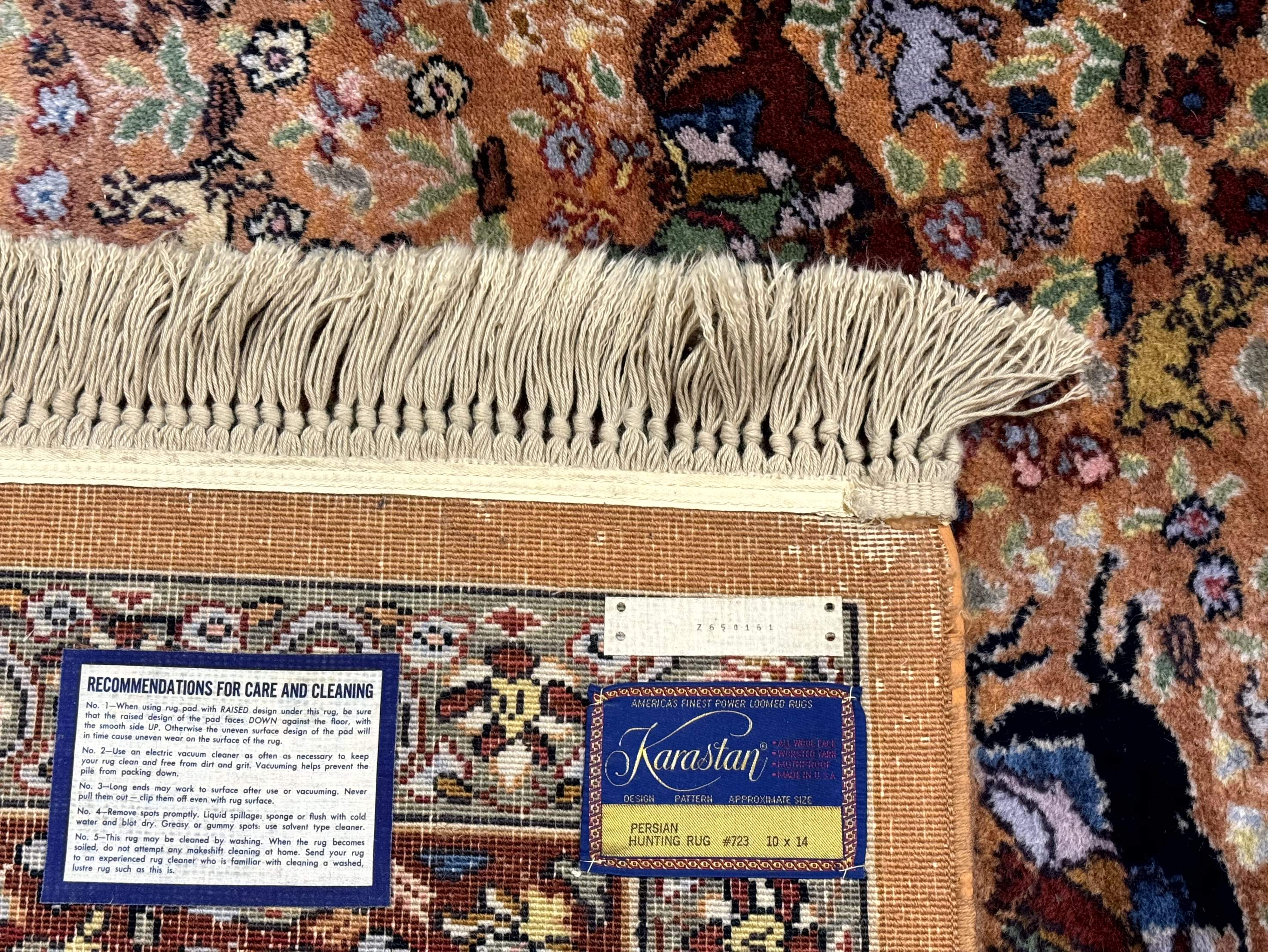 Karastan Rug 10x14 - Persian Hunting Rug #723 - Wool Pile, Vintage - Jewel Rugs