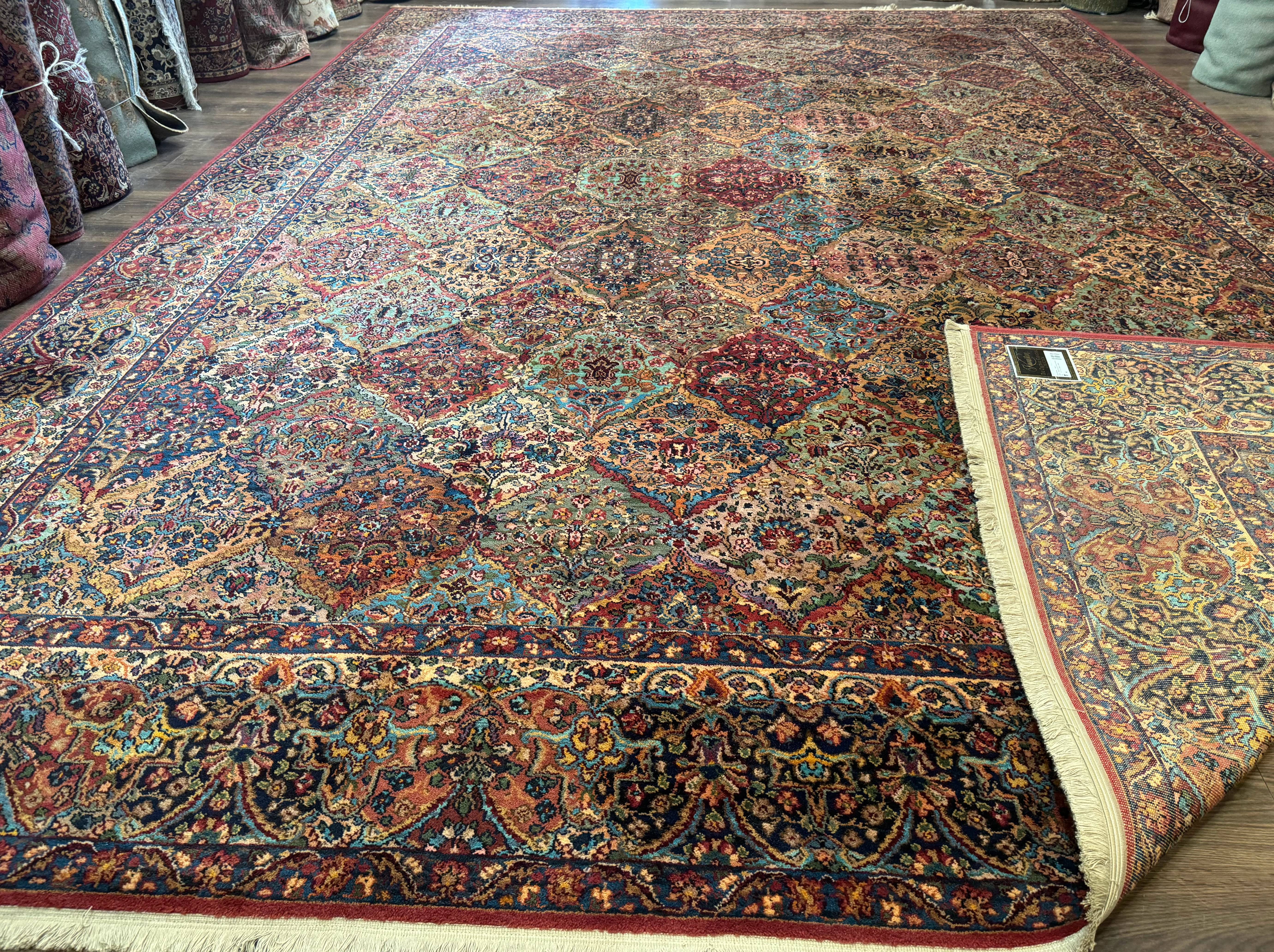 11x16 Karastan Rug Multicolor Panel Kirman #717, Wool Vintage Original Collection 700 Series - Jewel Rugs