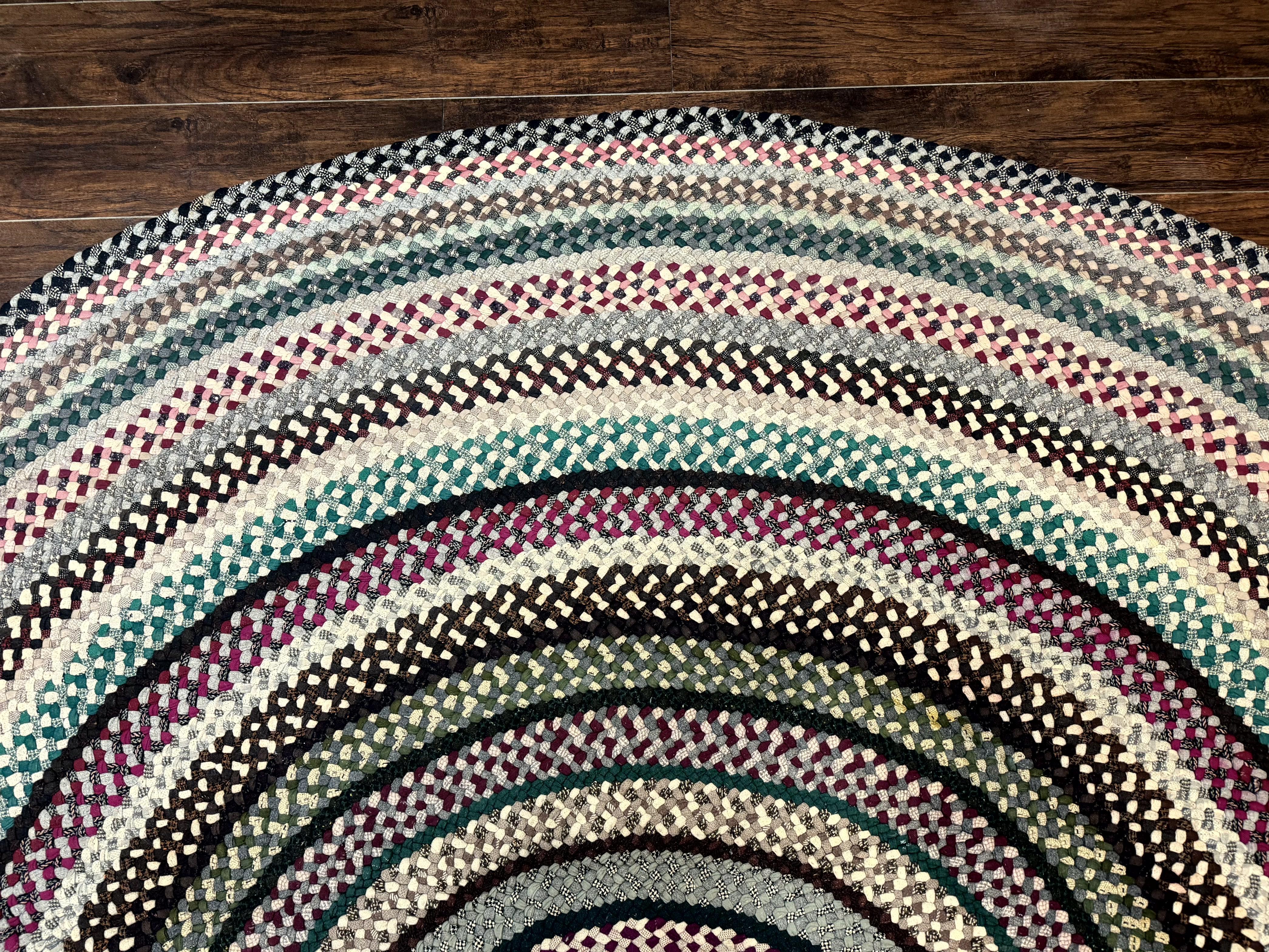 Large Oval American Braided Rug 10x12, Multicolor Vintage Braided Carpet - Jewel Rugs