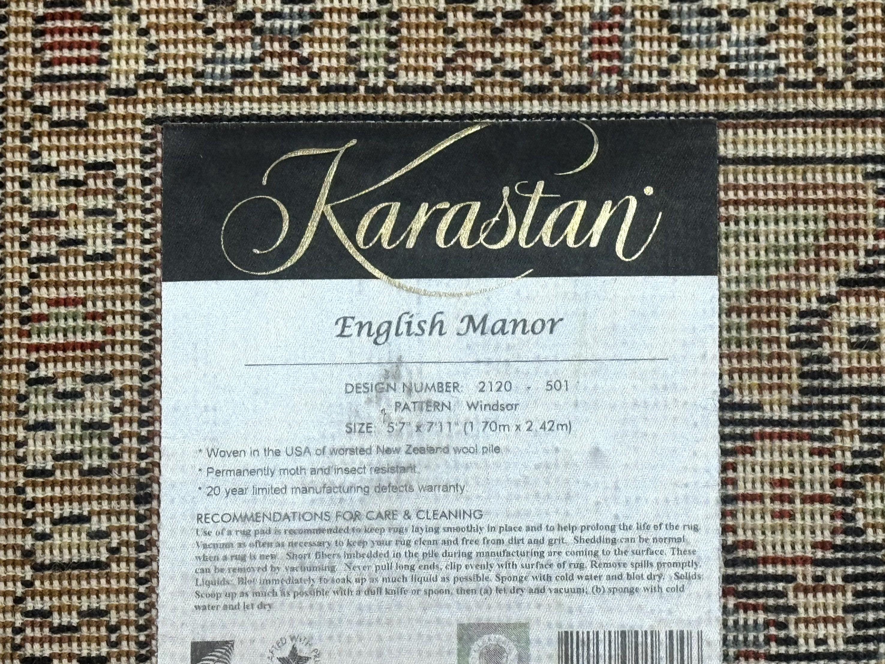 Karastan Rug 6x8, English Manor Windsor Heriz Karastan Carpet, Geometric Design, Wool Pile, Vintage Area Rug - Jewel Rugs