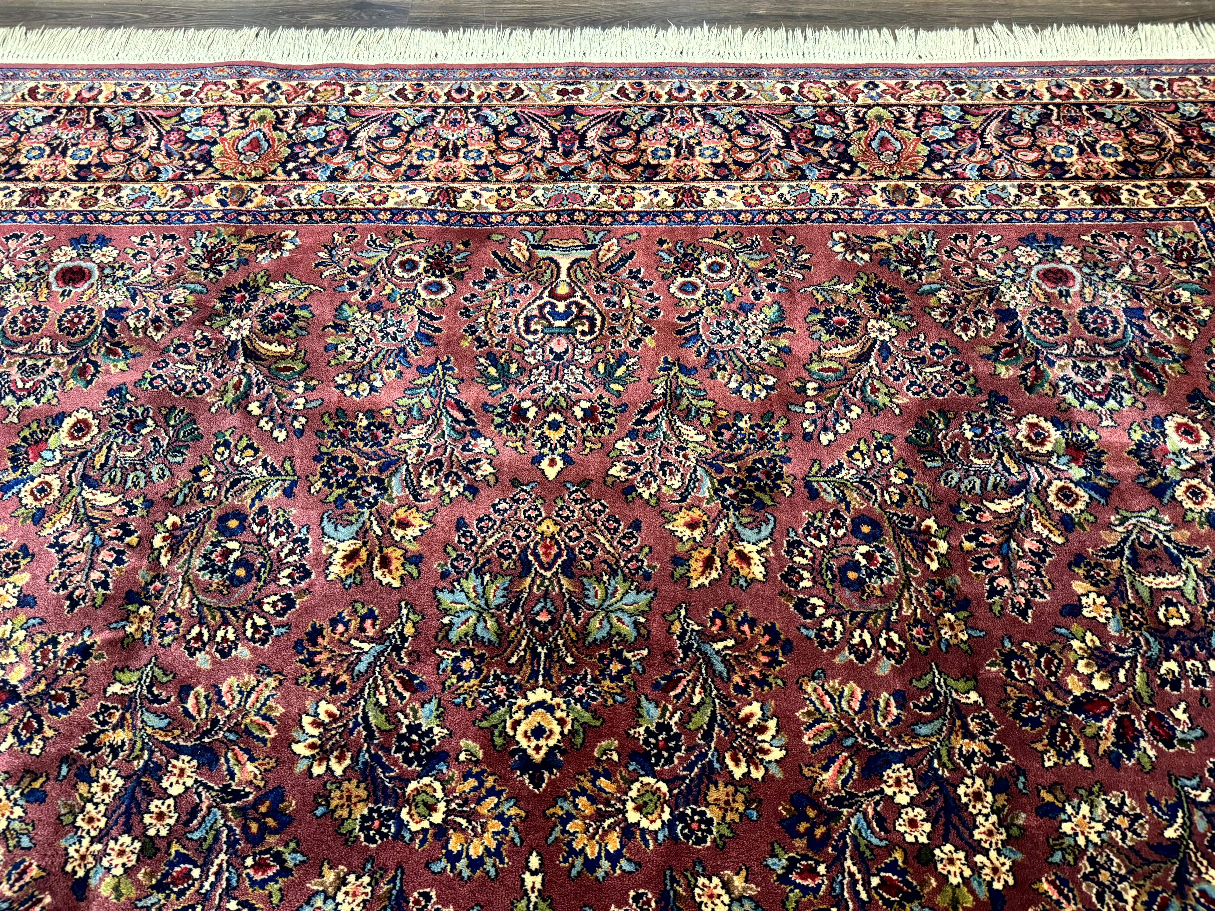 10x14 Karastan Rug Red Sarouk #785, Wool Original 700 Series - Jewel Rugs