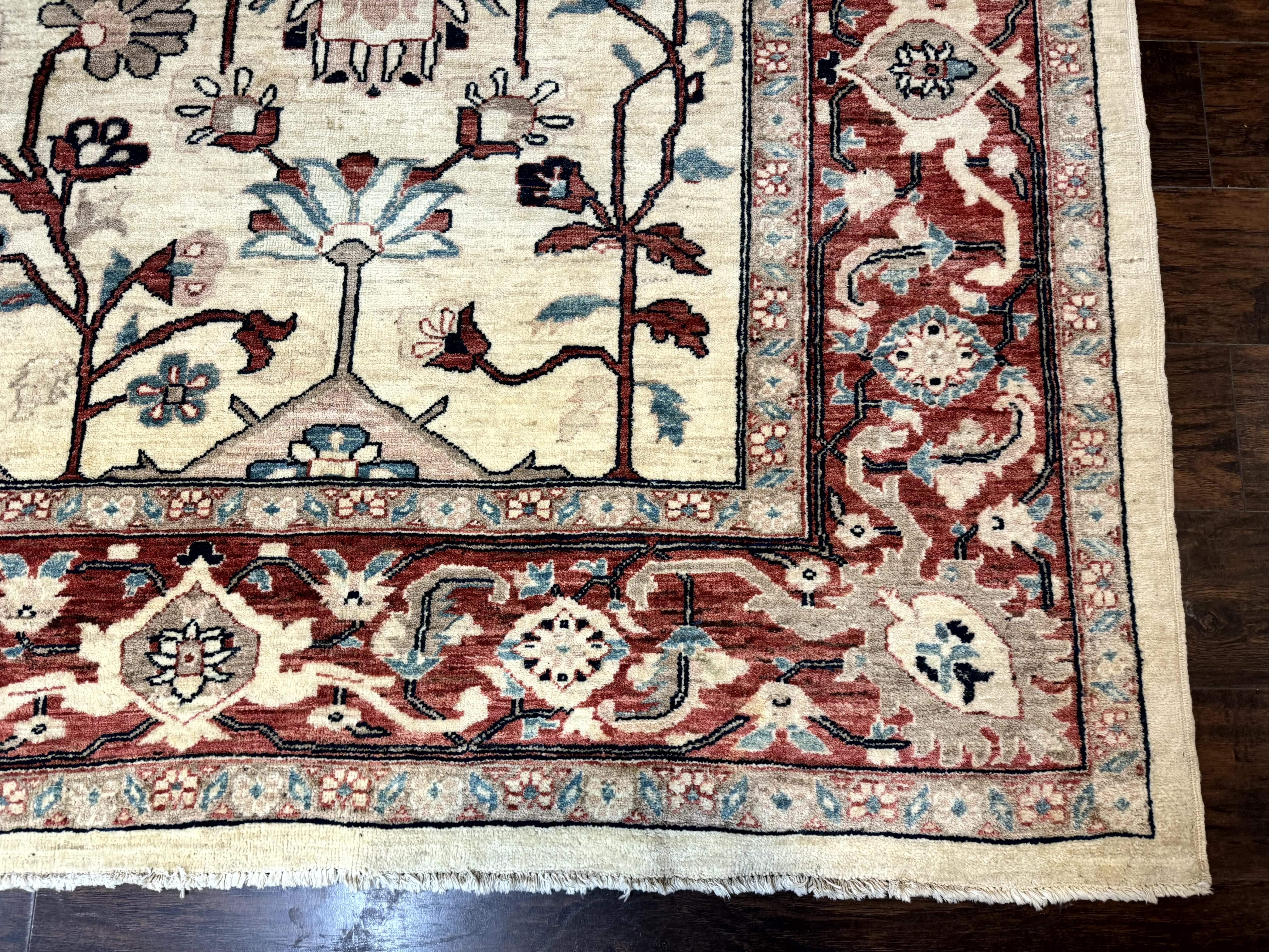 Peshawar Rug 10x14, Beige and Rust Red, Large Pak Persian Rug, Pakistani Rug - Jewel Rugs
