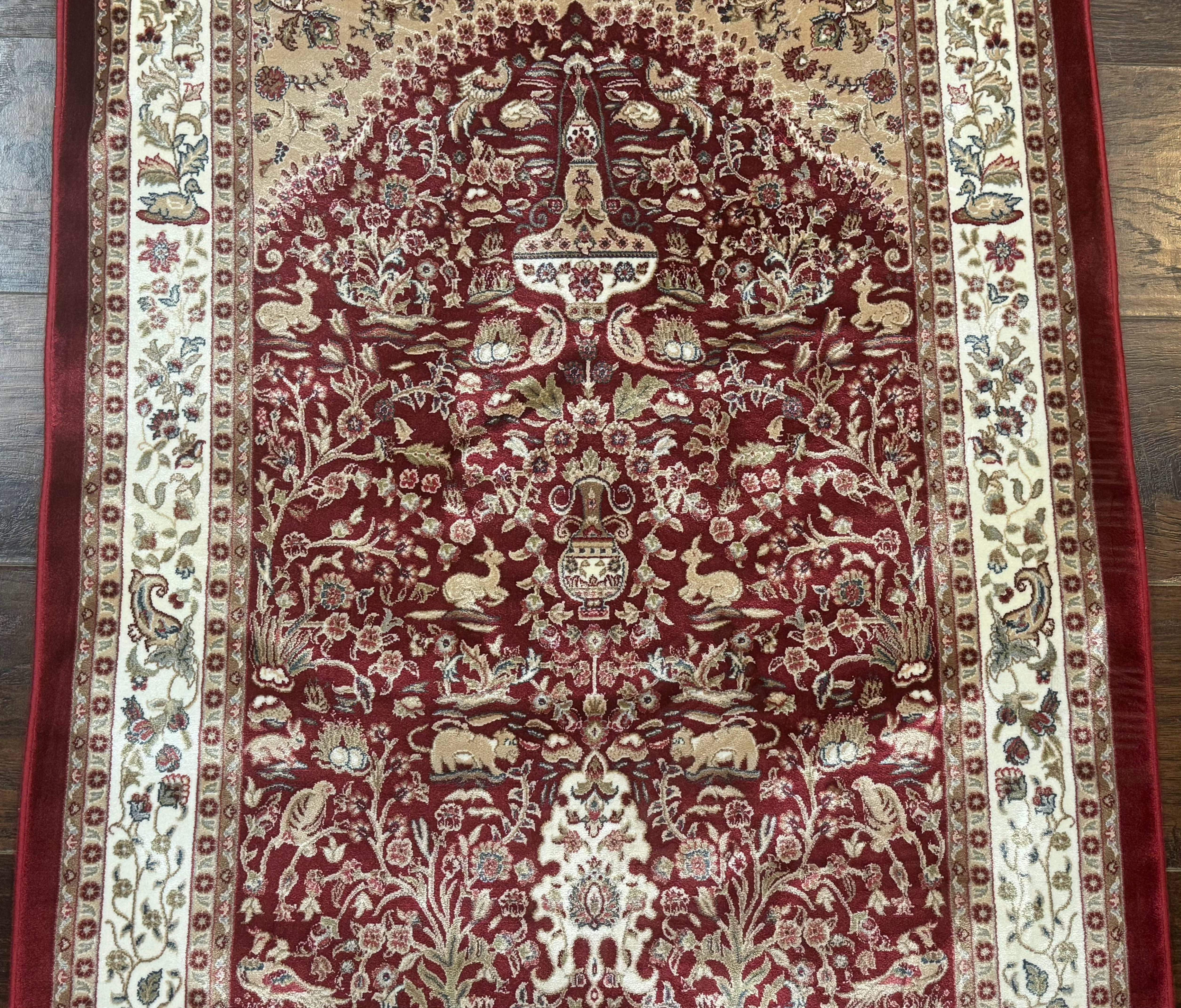 Tree of Life Turkish Silk Rug 2.6 x 4, Red, Bamboo Silk - Jewel Rugs