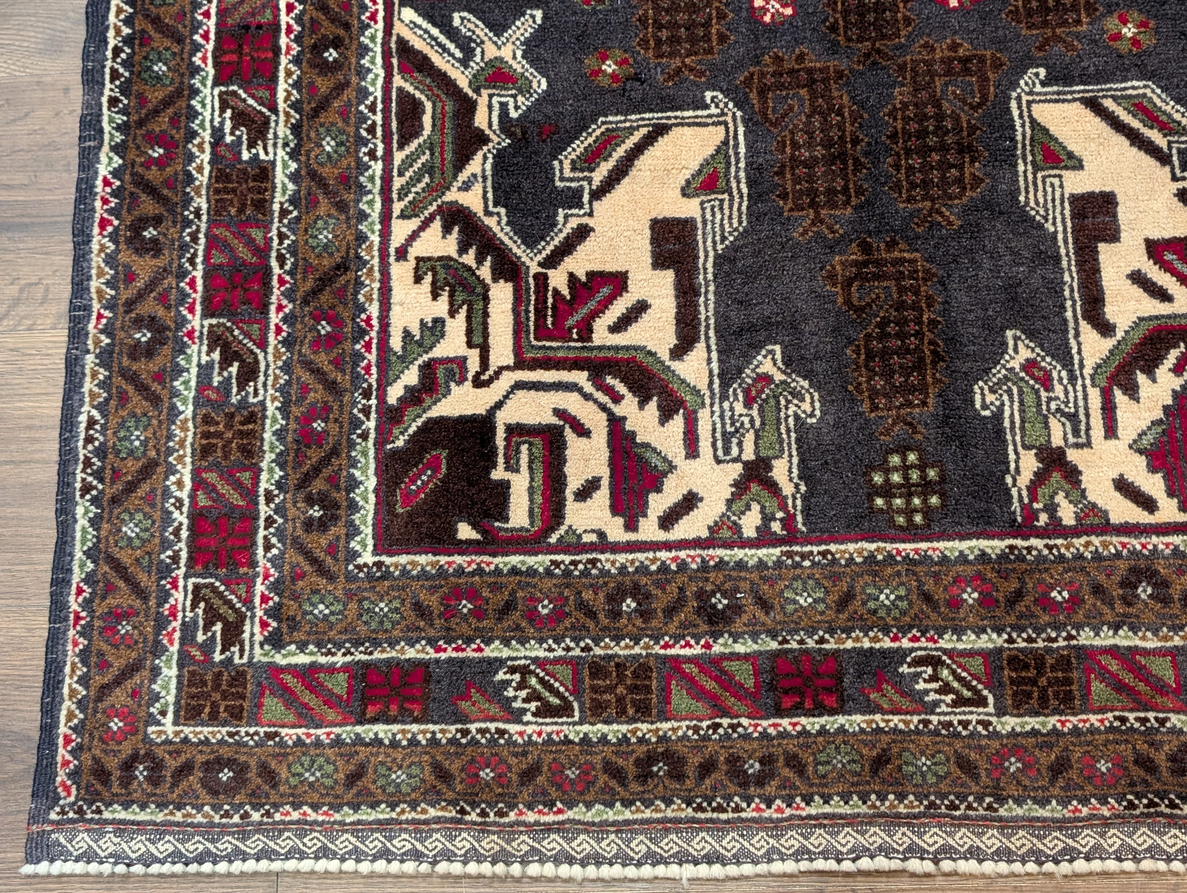 Afghan Baluch Rug 3.9 x 6.6, Tribal Handmade Wool Carpet - Jewel Rugs