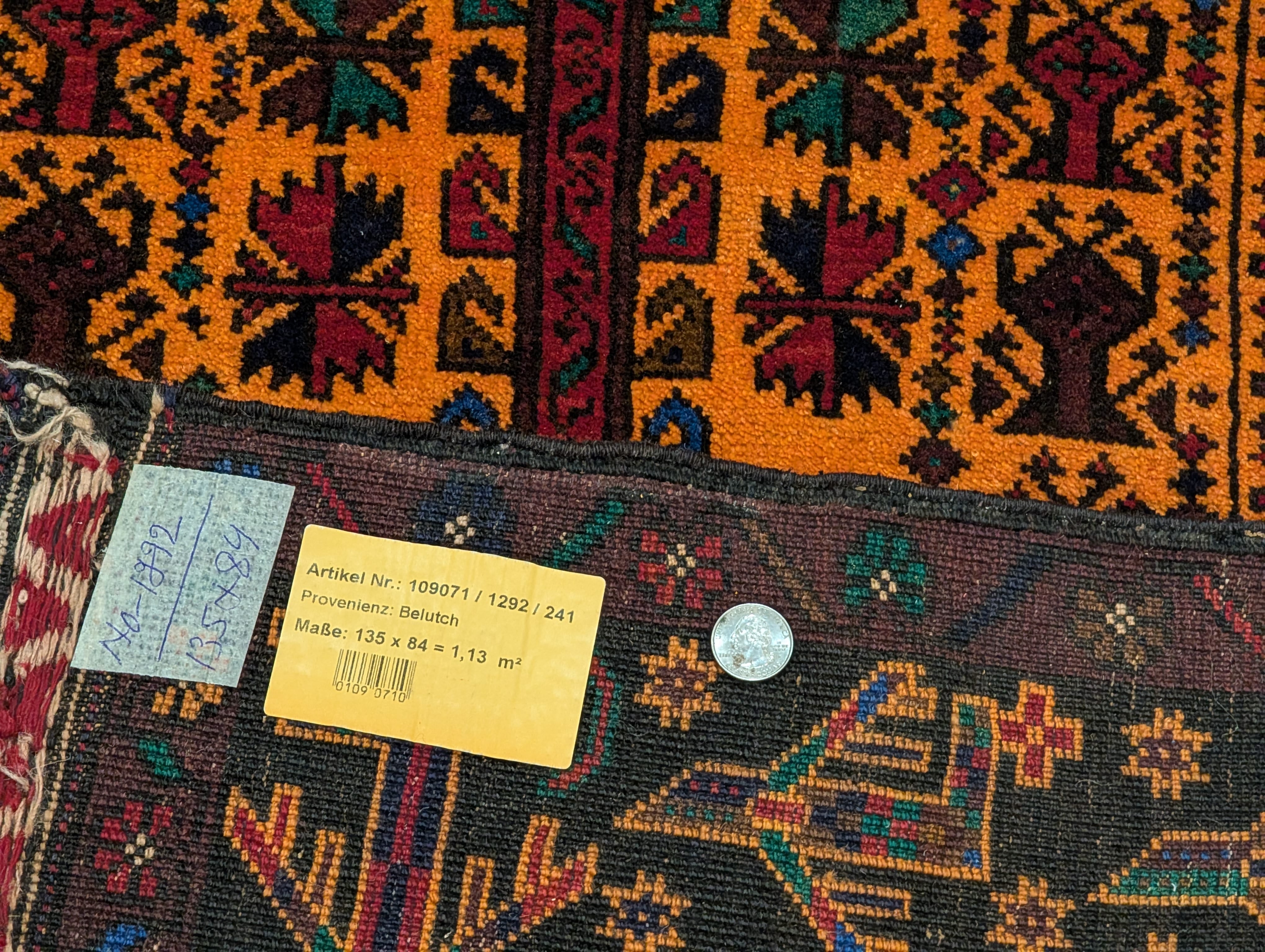 Afghan Baluch Rug 3x5, Tribal Carpet, Orange, Unique - Jewel Rugs