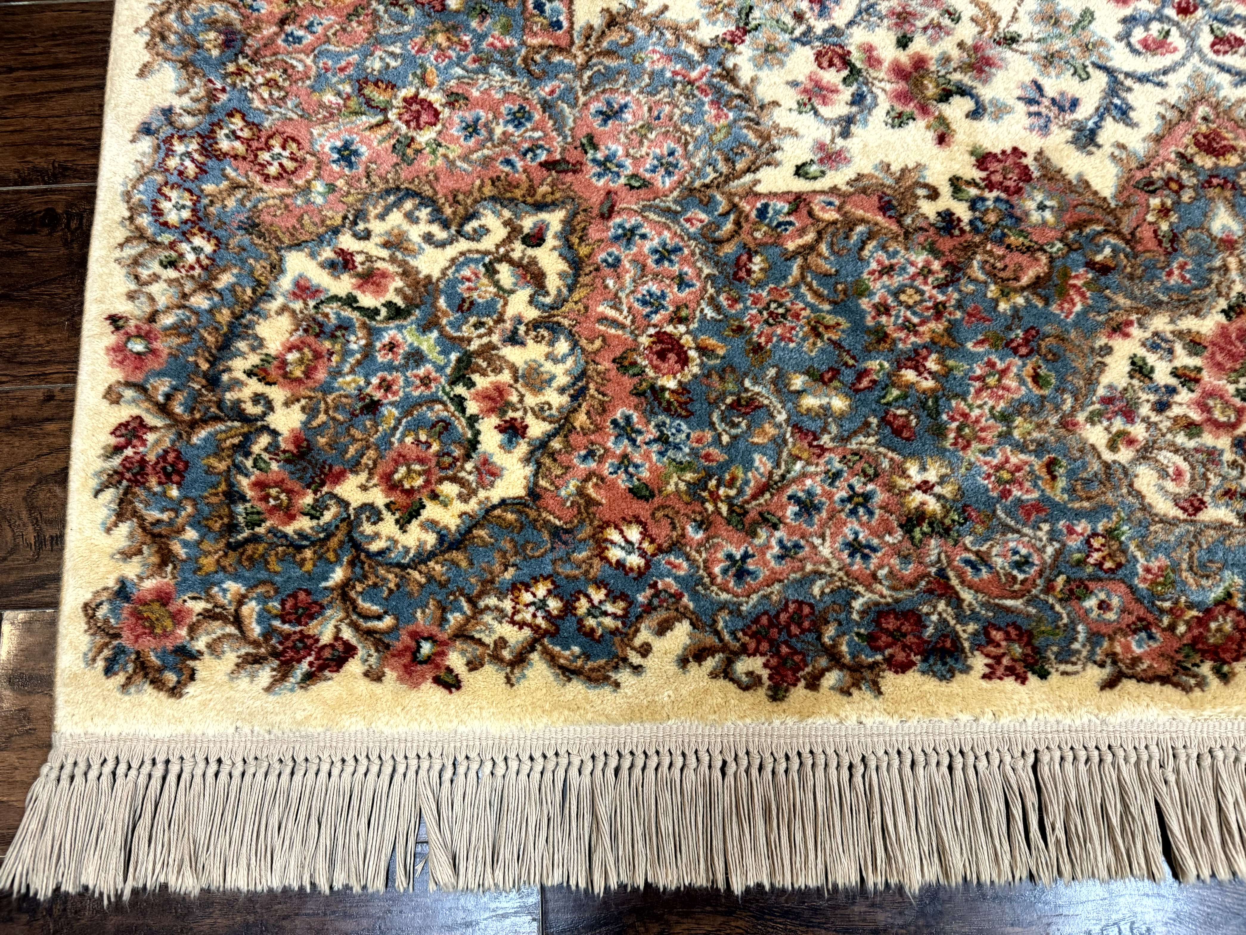 8.8 x 12 Karastan Rug #788 Ivory Kirman, Wool Vintage Original 700 Series - Jewel Rugs