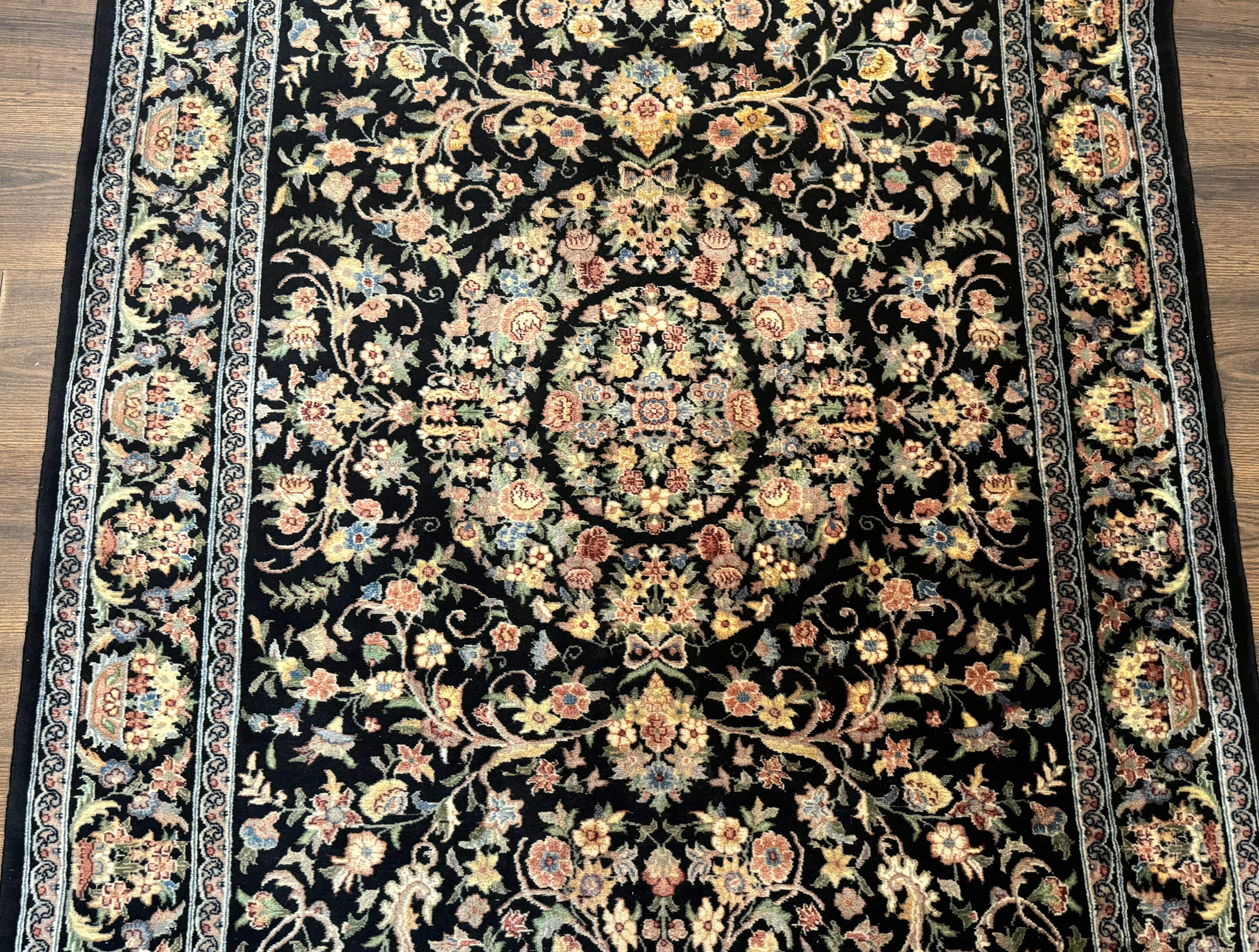 Sino Persian Rug 4x6, Very Fine 260 KPSI, Floral Medallion, Hand Knotted Wool Carpet - Jewel Rugs
