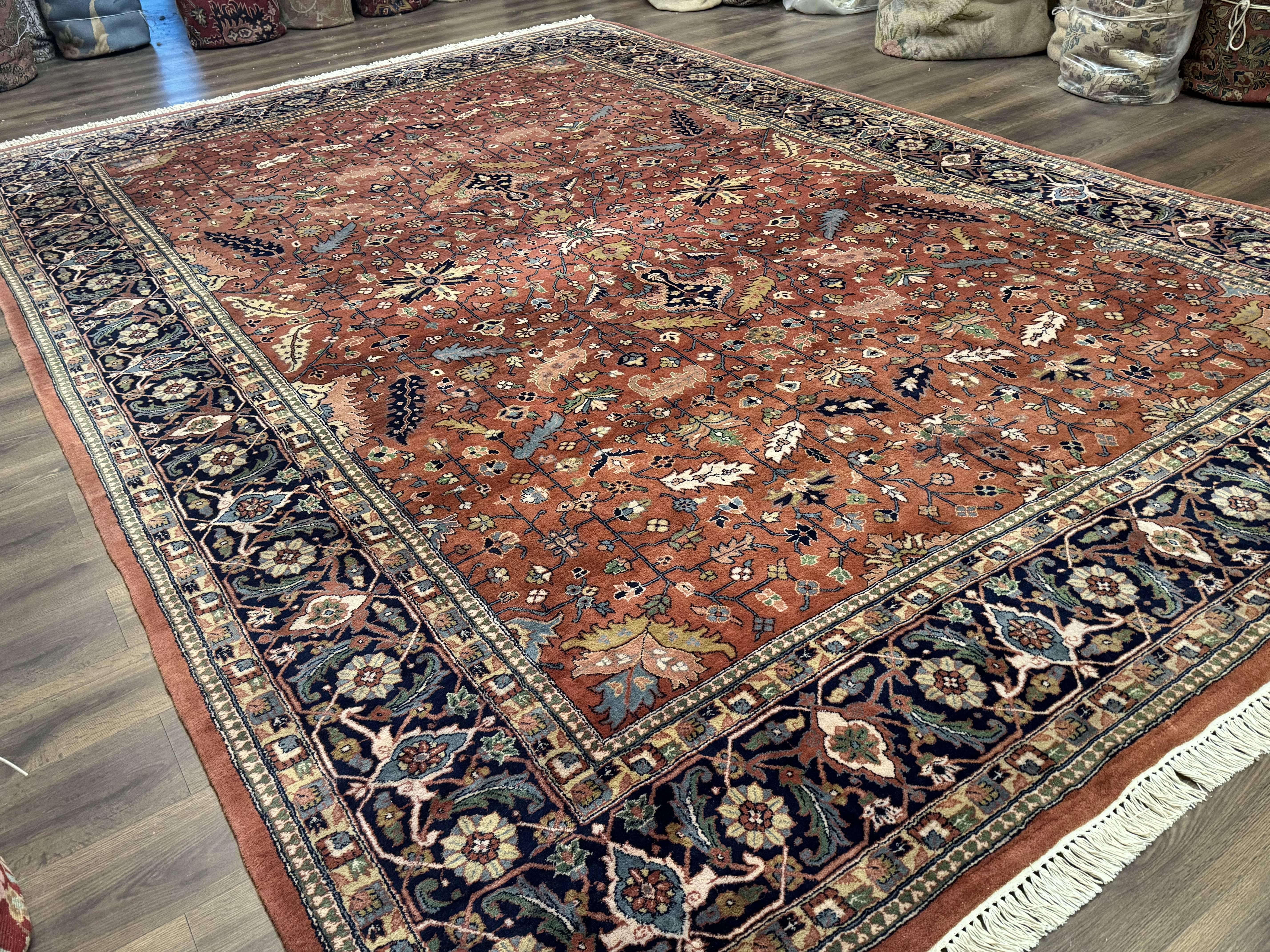 Indo Persian Heriz Rug 10x15, Allover Pattern, Large Wool Handmade Rug - Jewel Rugs