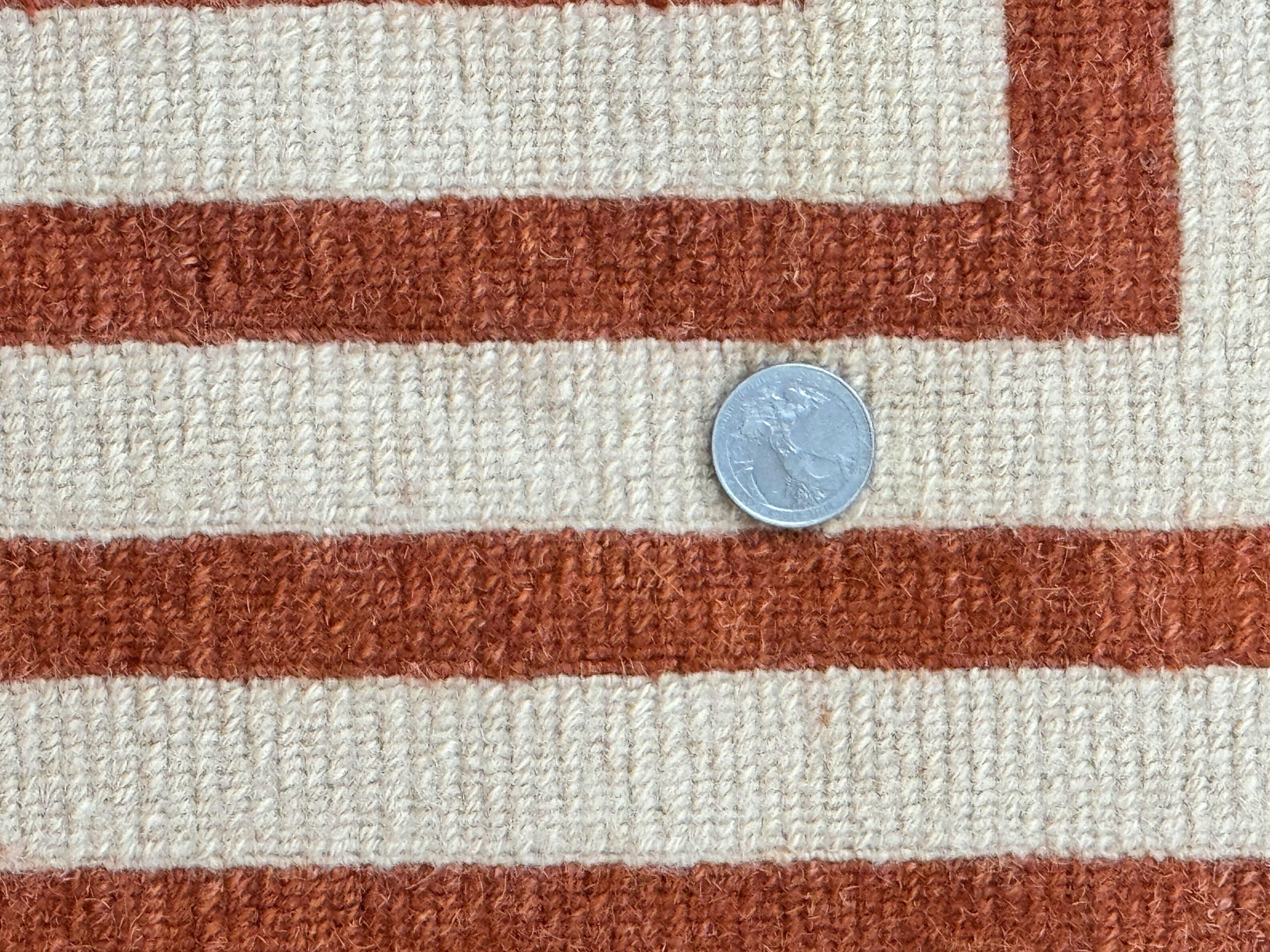 Modern Tibetan Rug 11 x 14.6, Wool and Silk, Simple Design, Handmade Large Area Rug, Cream - Jewel Rugs