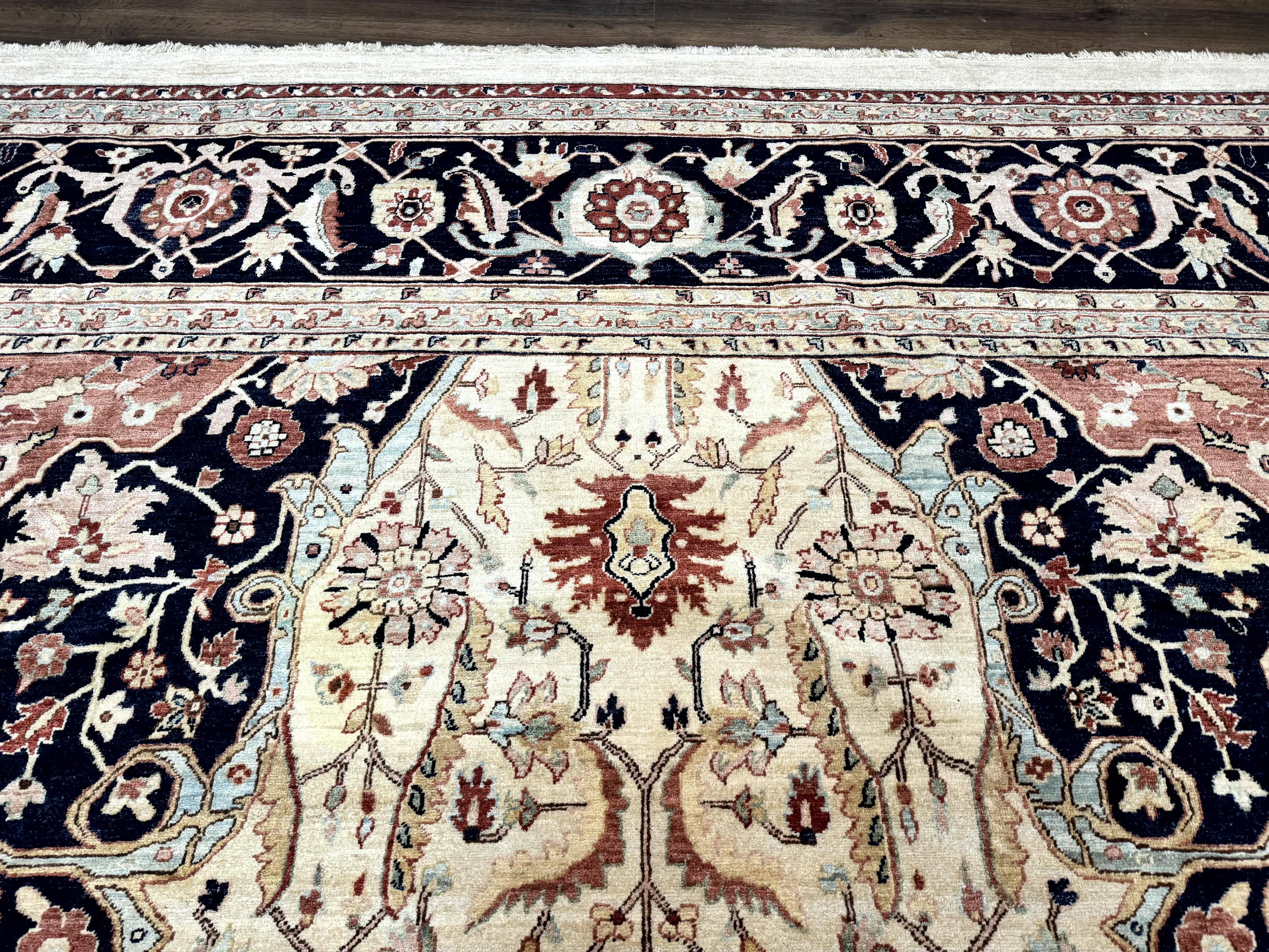 Large Palace Sized Stark Carpet 13x19, Traditional Wool Handmade Rug, Beige - Jewel Rugs