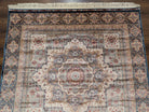 Square Turkish Silk Rug 5x5, Mamluk Design, Detailed, New, Bamboo Silk - Jewel Rugs