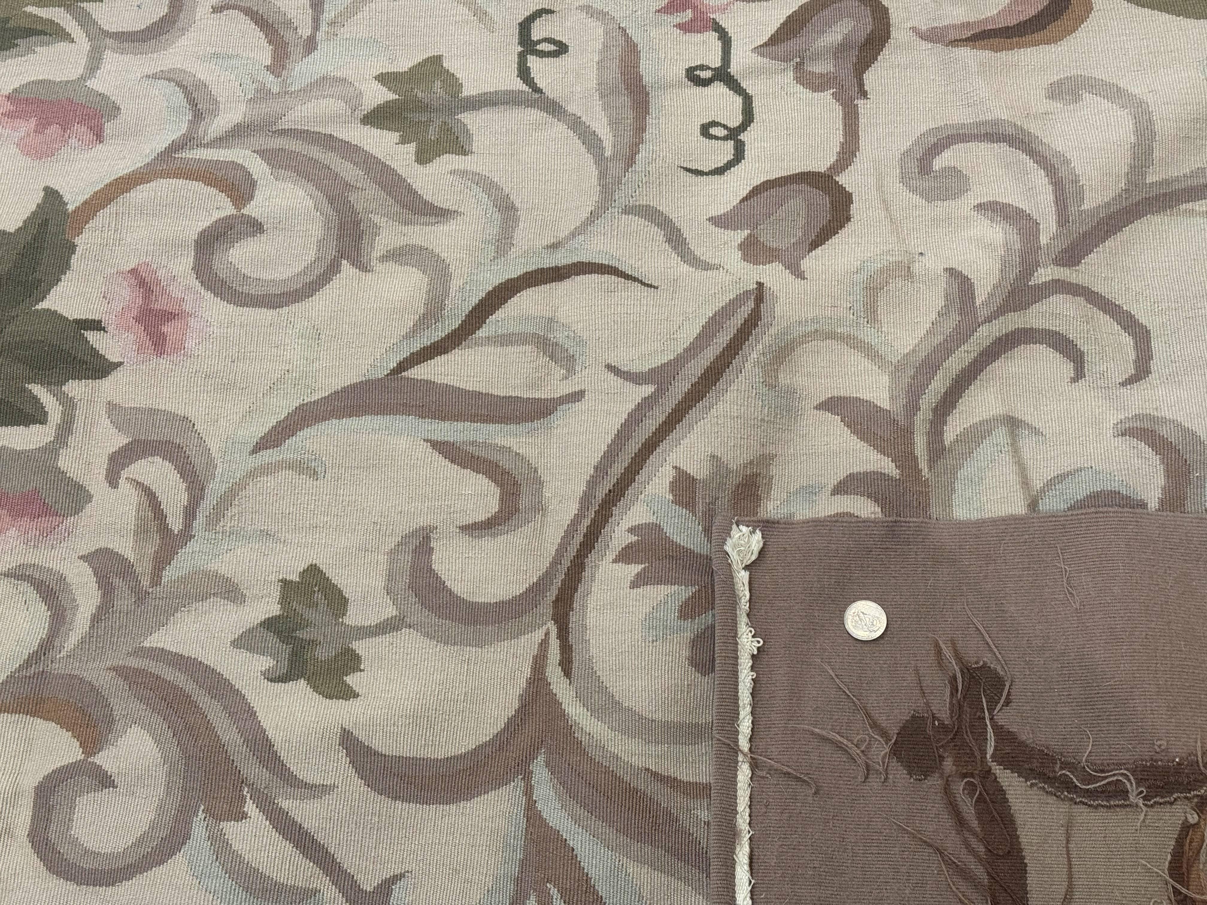 Palace Sized Aubusson Rug 13 x 20, Flatweave Aubusson Weave, Oversized Rug, European French Elegant Design - Jewel Rugs