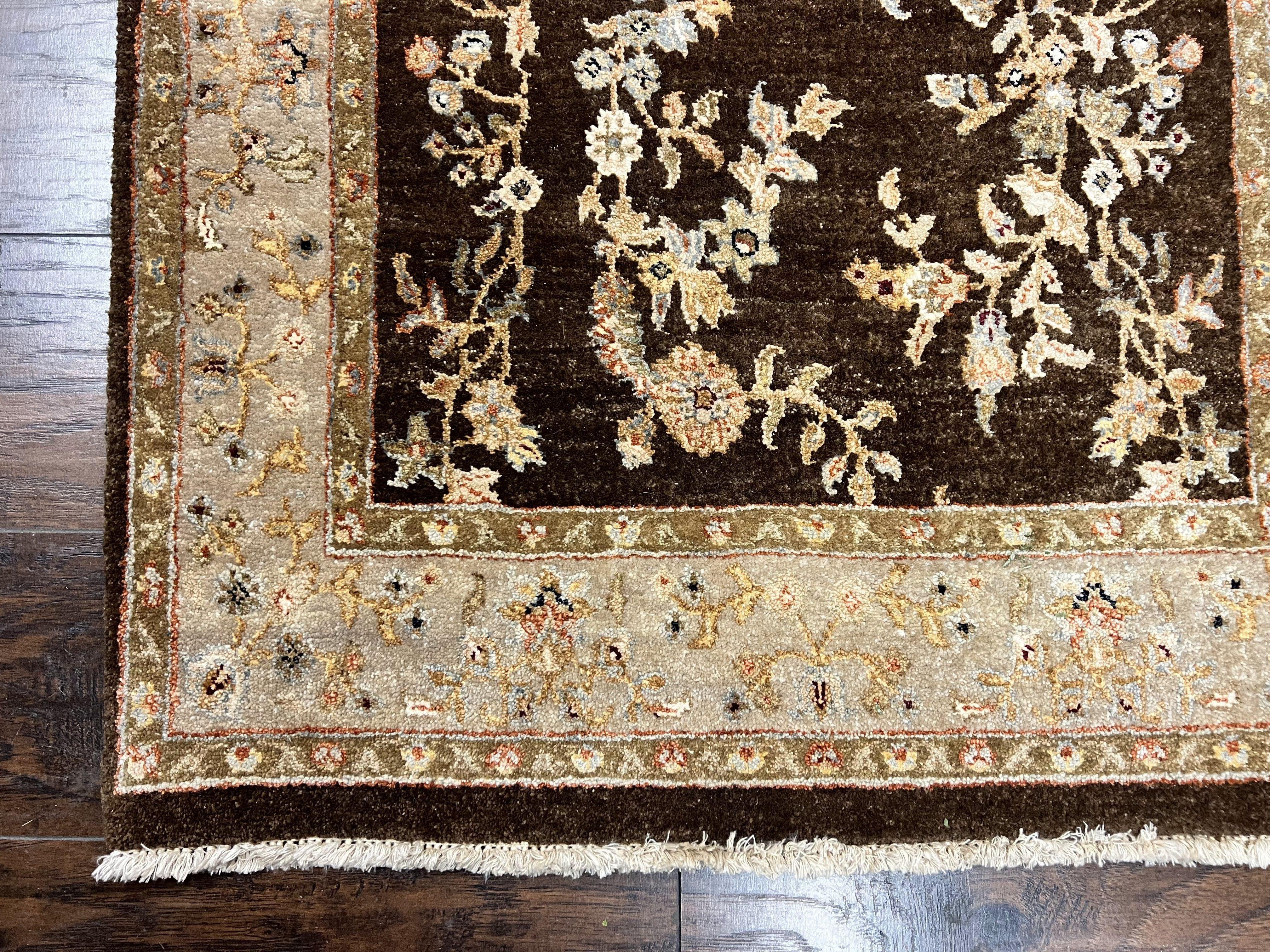 Peshawar Runner Rug 3 x 20, Wool Hand Knotted Vintage Pakistani Carpet, Brown & Taupe, Chobi Mahal Floral Rug, Extra Long Hallway Runner - Jewel Rugs
