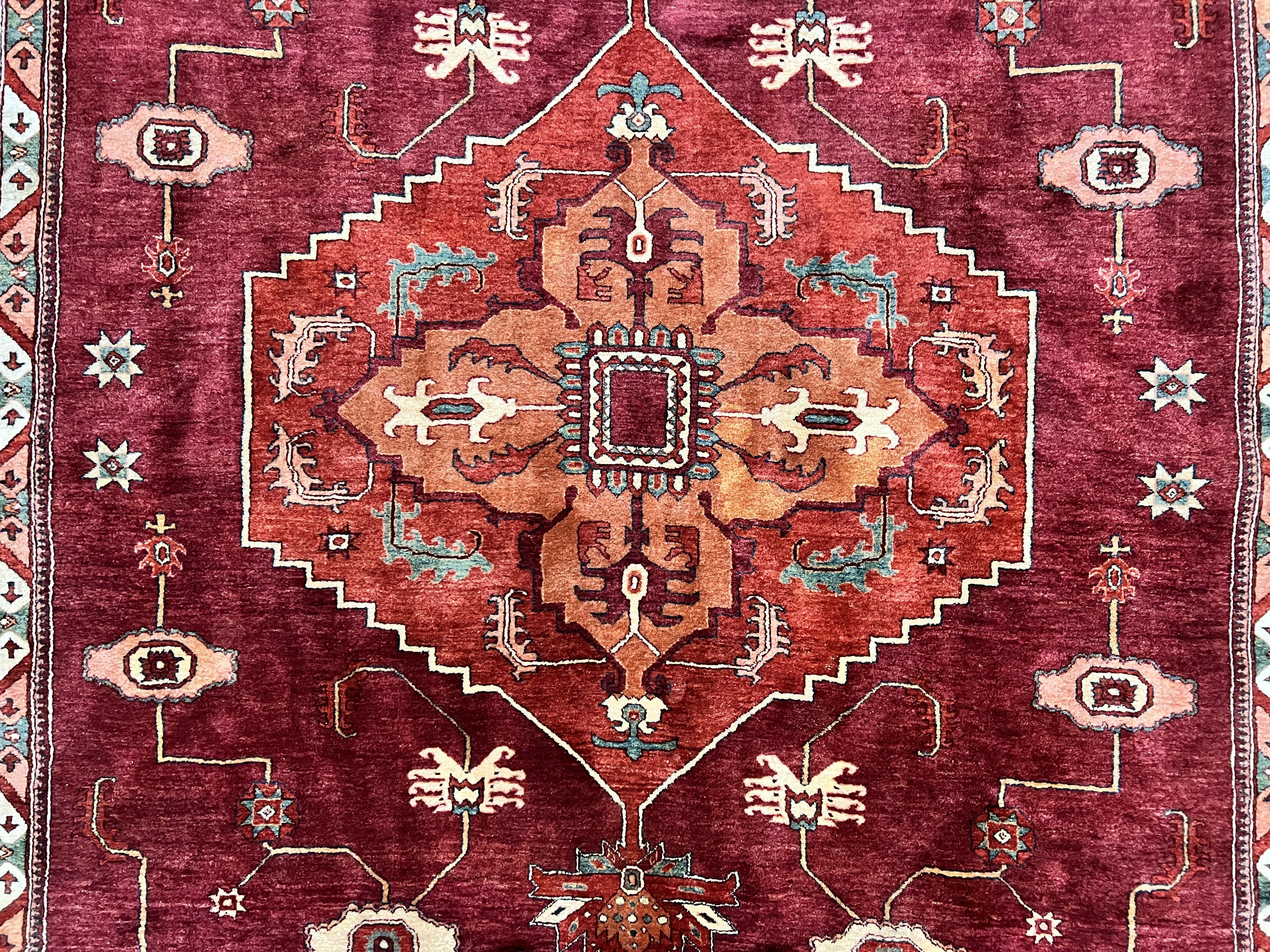 Persian Bidjar Rug 9x13, Wool Hand Knotted Vintage Carpet, Red Oriental Rug, Handmade Rug, Large 9 x 13 Room Size Rug - Jewel Rugs