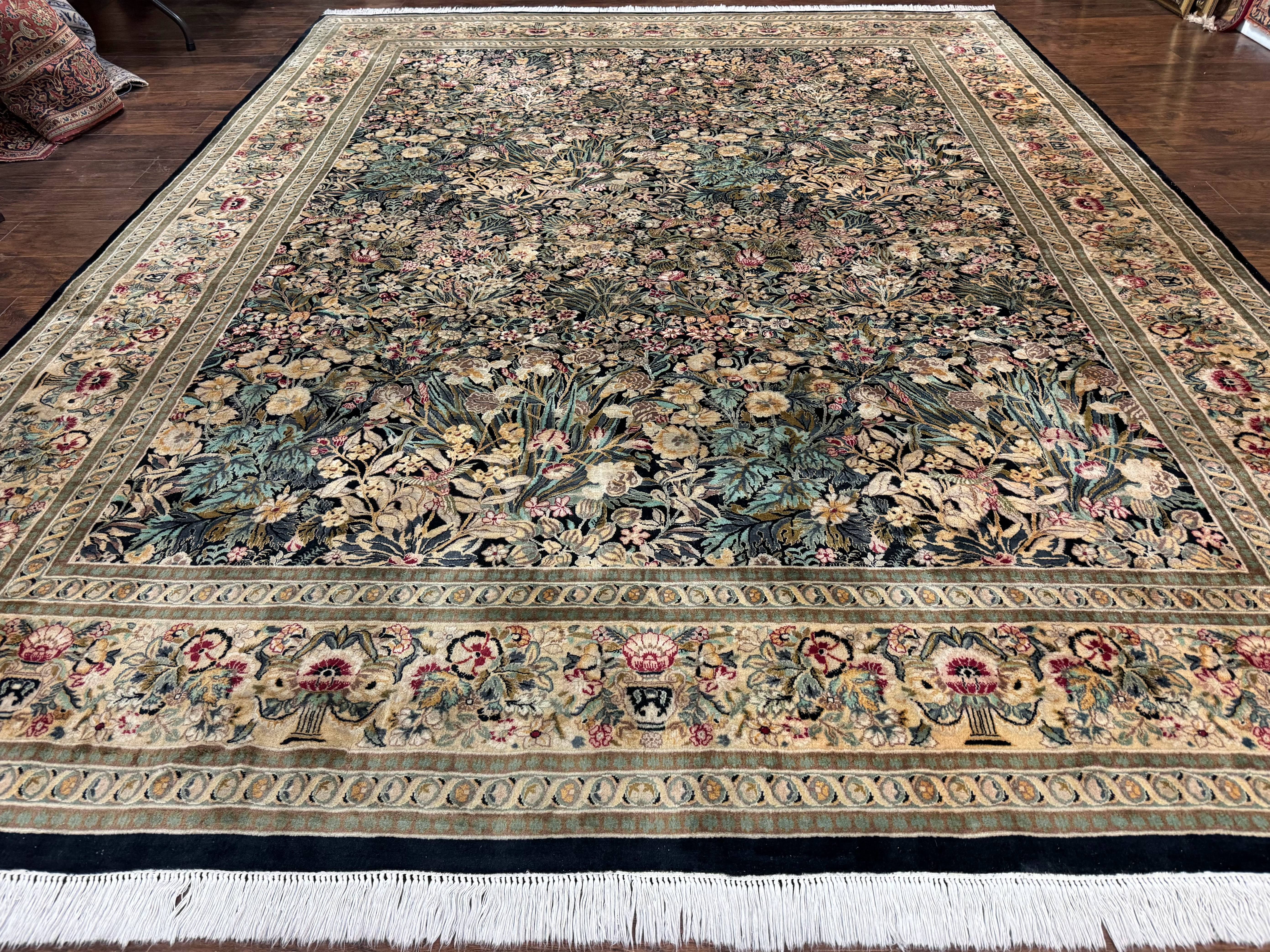 Pak Persian Rug 9x12, William Morris Floral Pattern, Bird Motifs, Wool Pakistani Oriental Carpet, 260 KPSI - Jewel Rugs