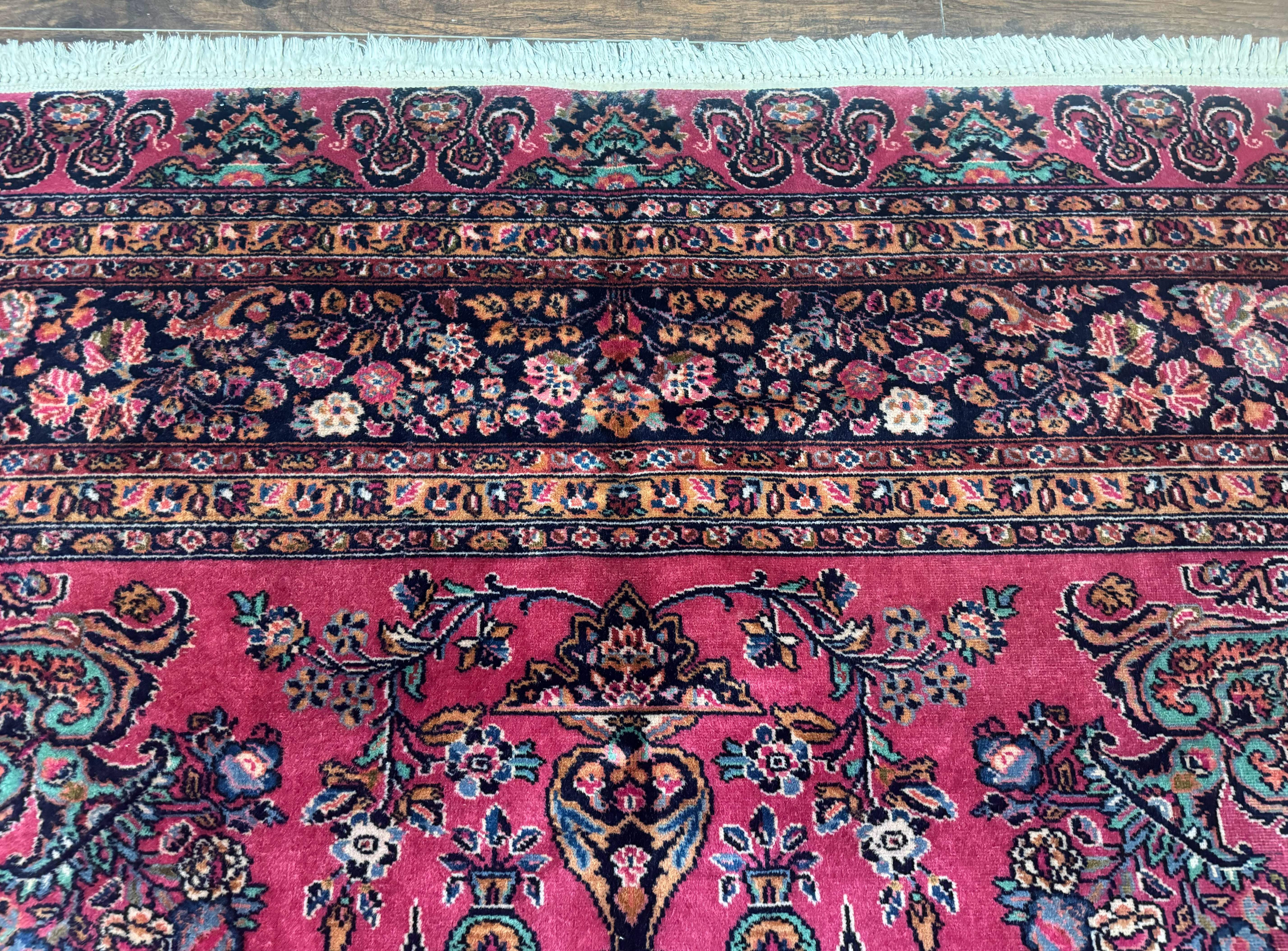 Karastan Rug 8.8 x 12 Antique Sarouk, Wool Pile, Vintage Discontinued - Jewel Rugs
