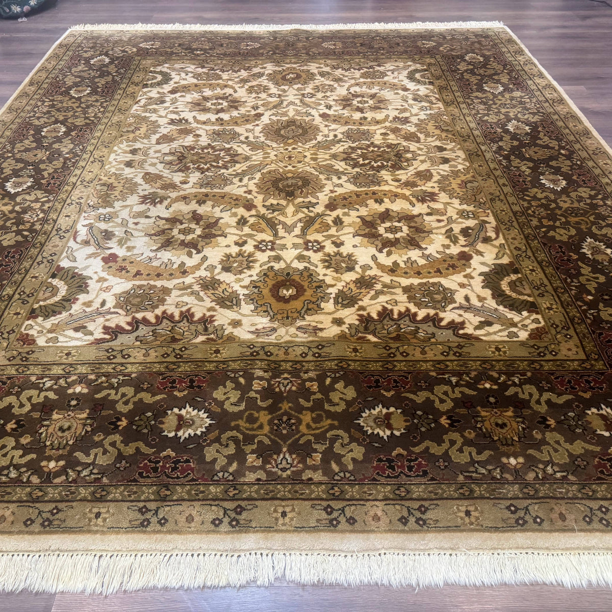 Indo Persian Mahal Rug 8x10, Floral Traditional Wool Oriental Carpet ...